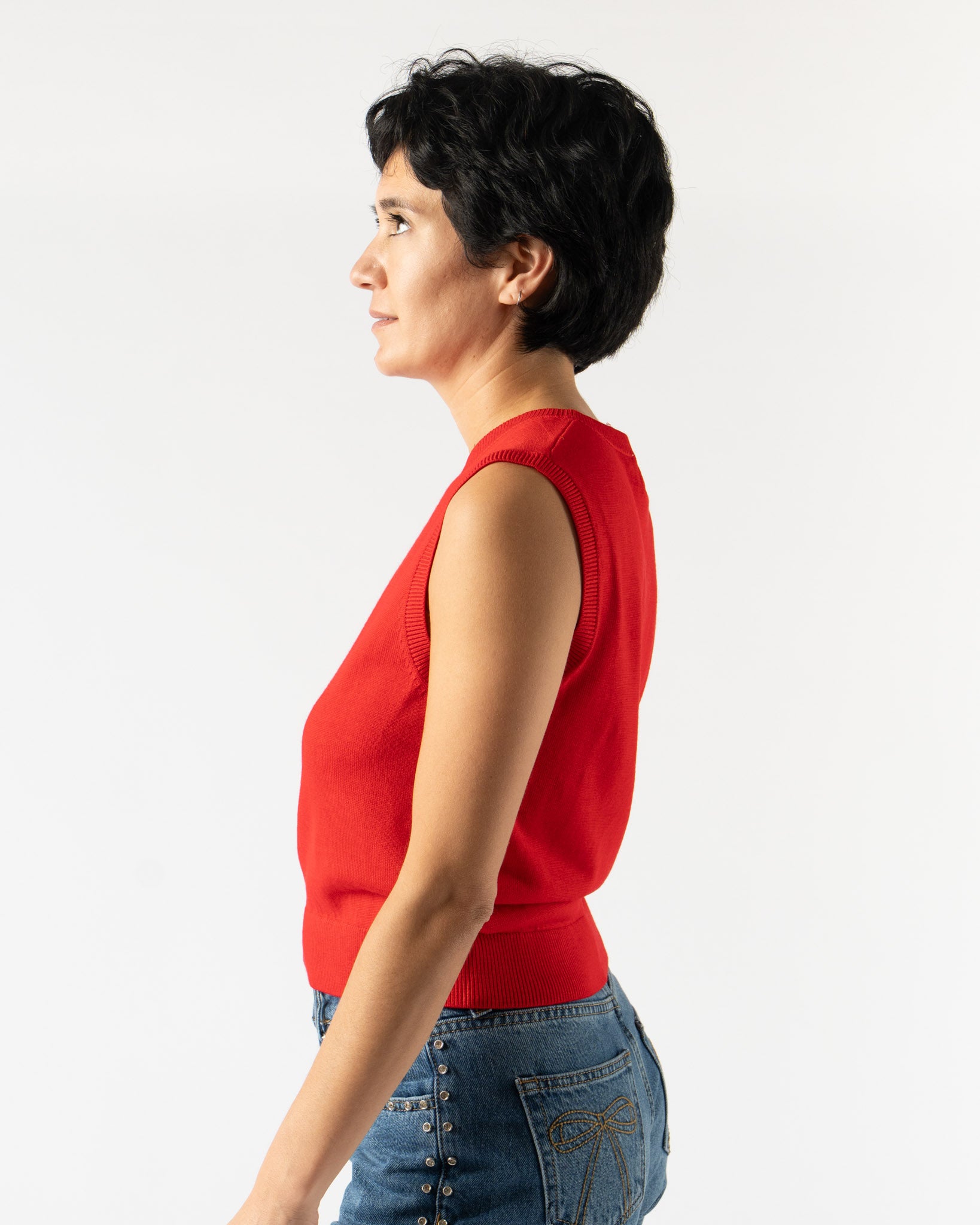 Sandy Liang Melty Vest in Red