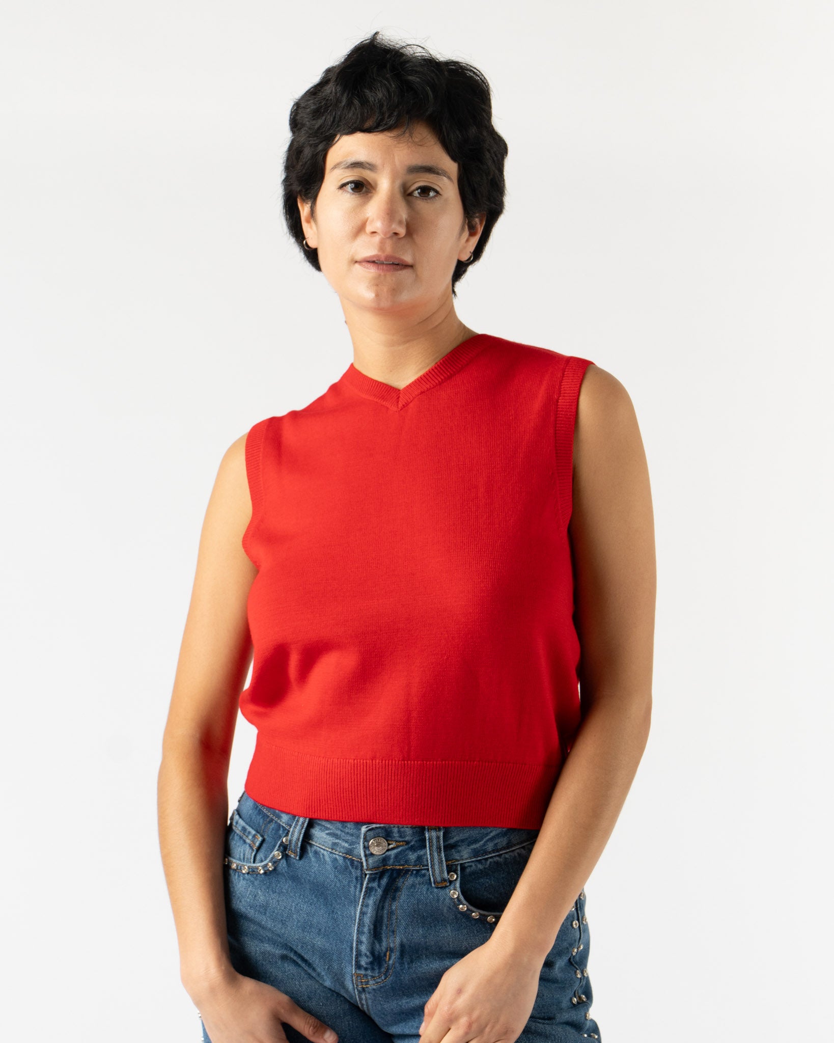 Sandy Liang Melty Vest in Red