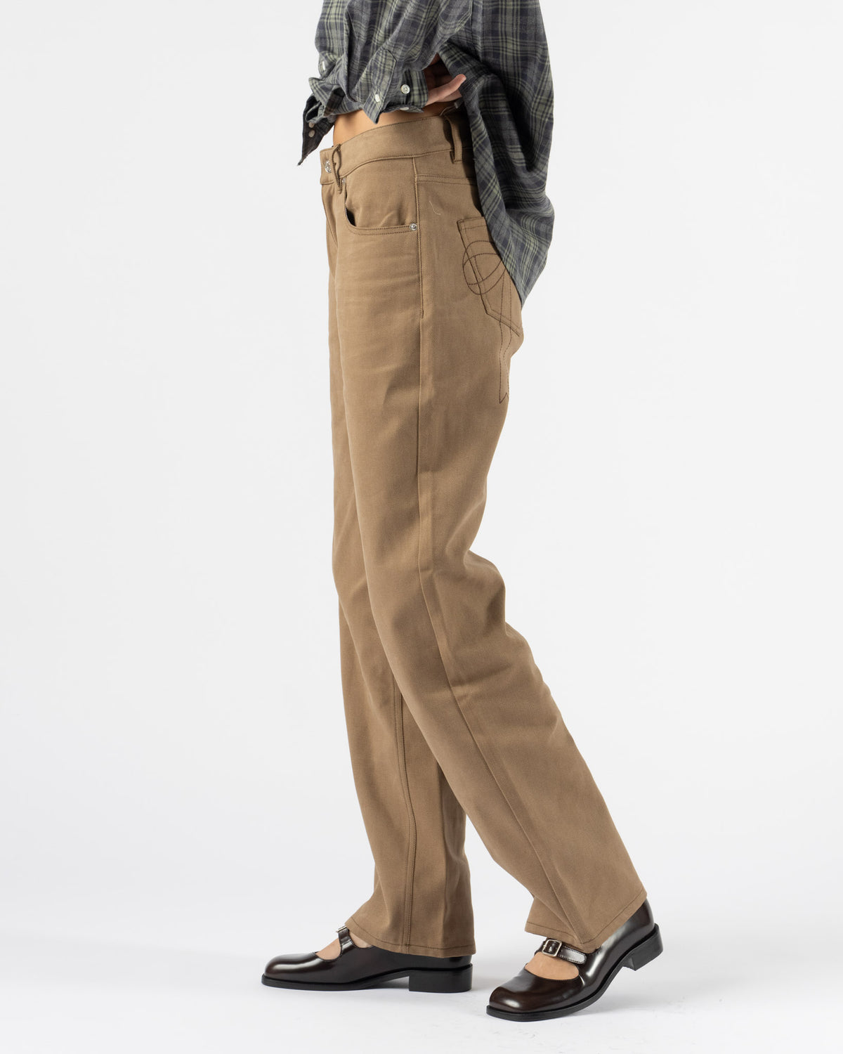 Sandy Liang Taro Jeans in Brown