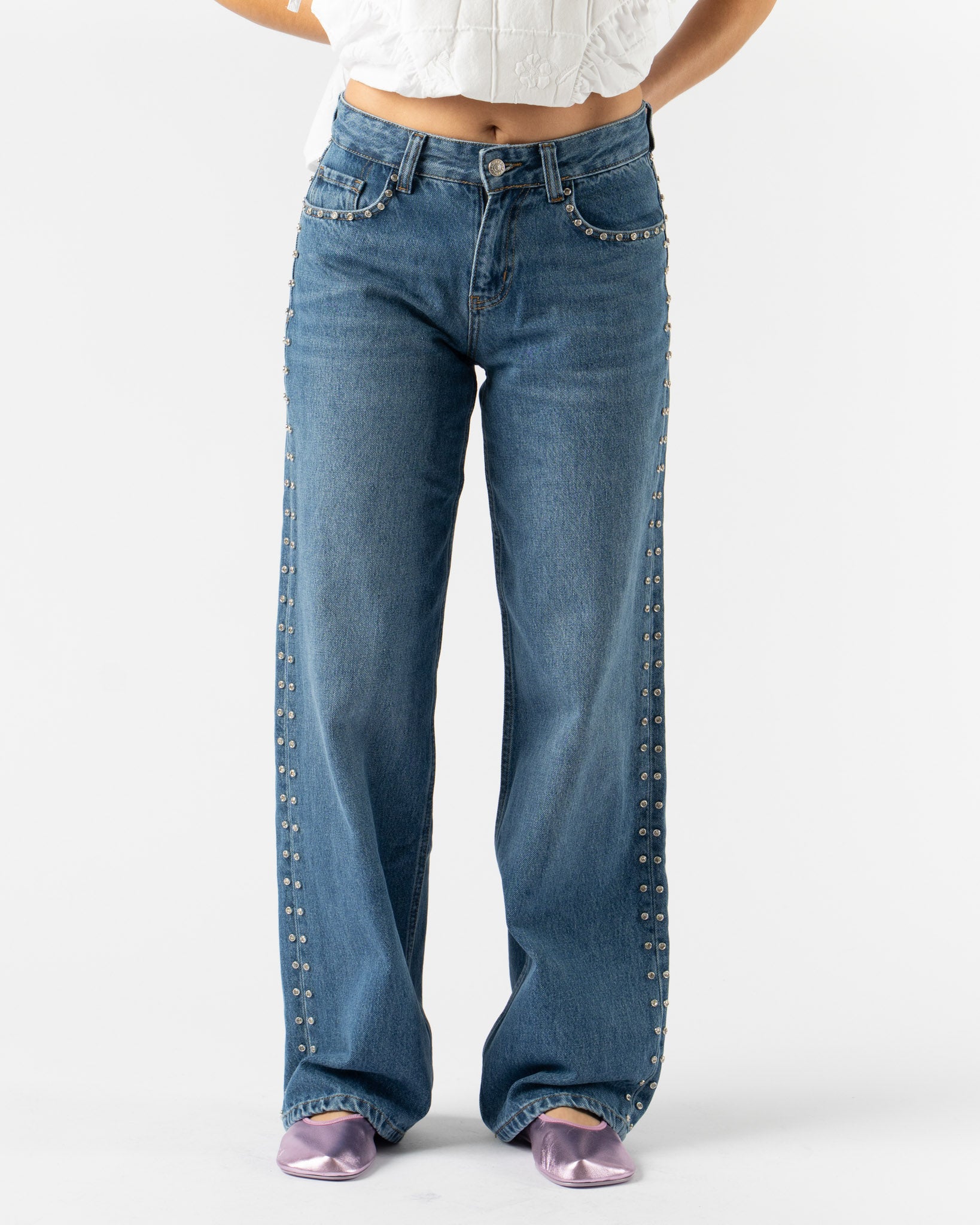 Sandy Liang Updo Jean in Medium Blue