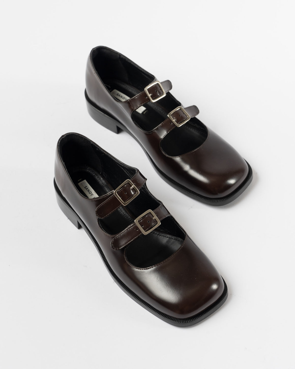 Sandy Liang Mary Jane Double Strap Welt Heel in Brown
