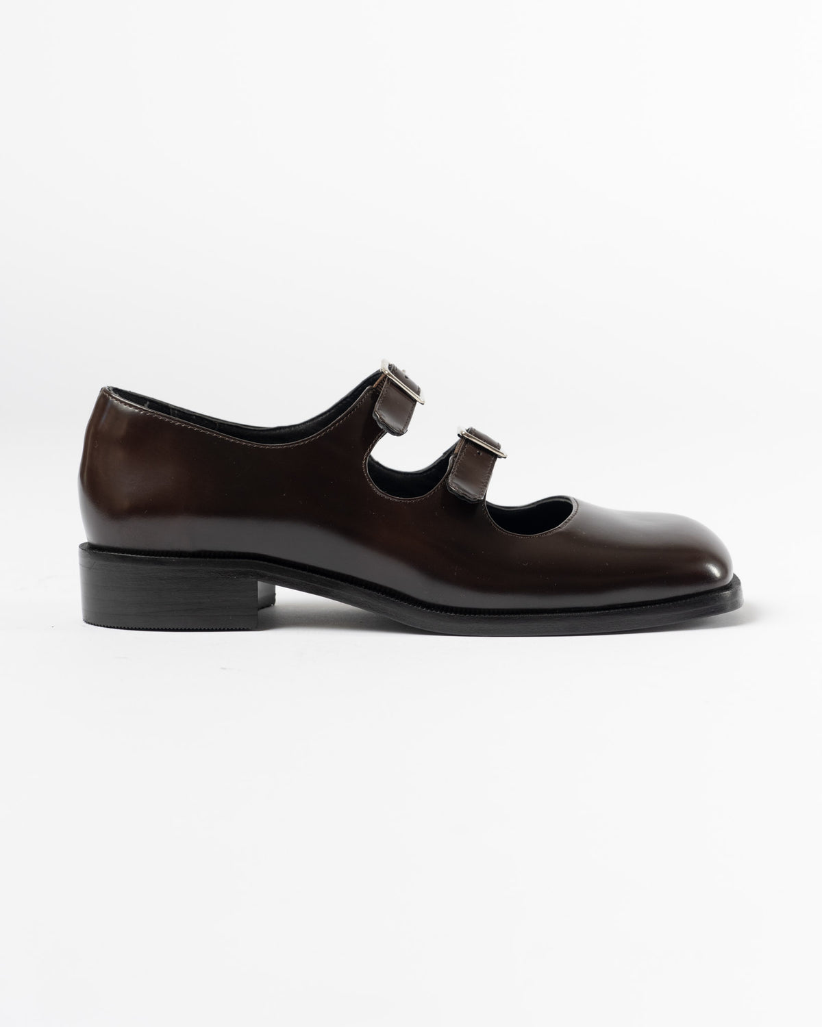 Sandy Liang Mary Jane Double Strap Welt Heel in Brown