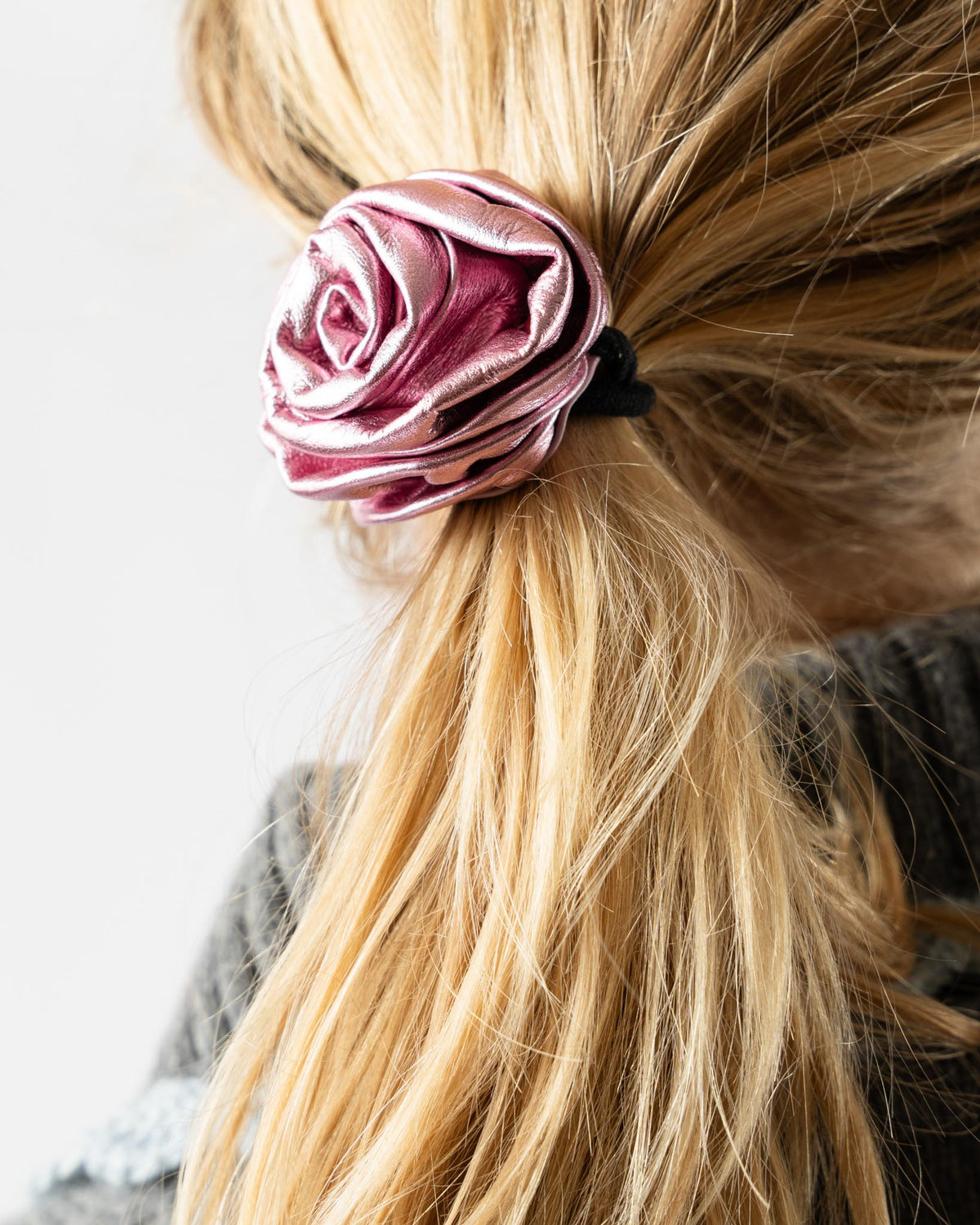 Sandy Liang Rosette Hair Elastic in Metallic Curated at Jake  display picture 3