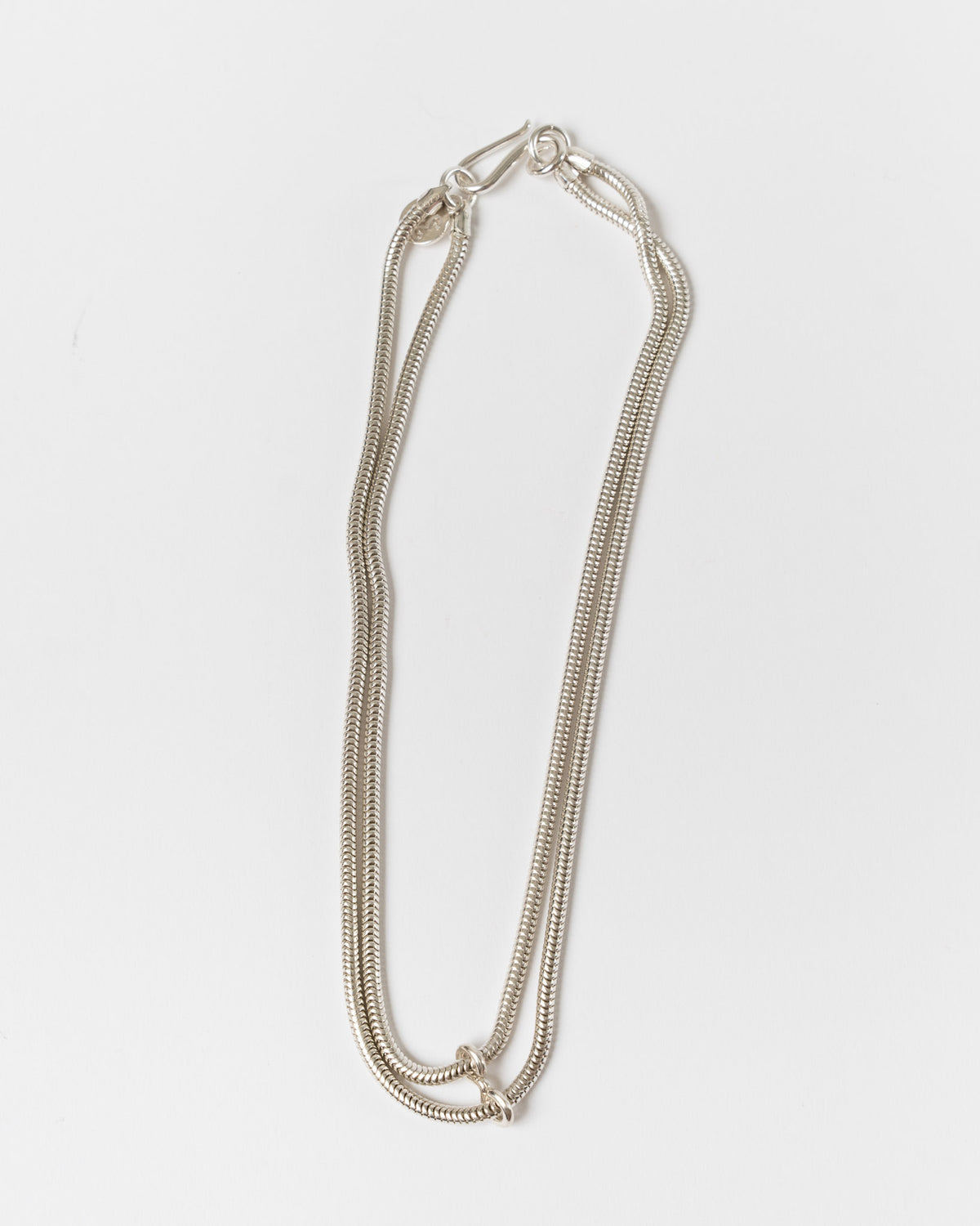 Sapir Bachar Double Snake Choker in Silver