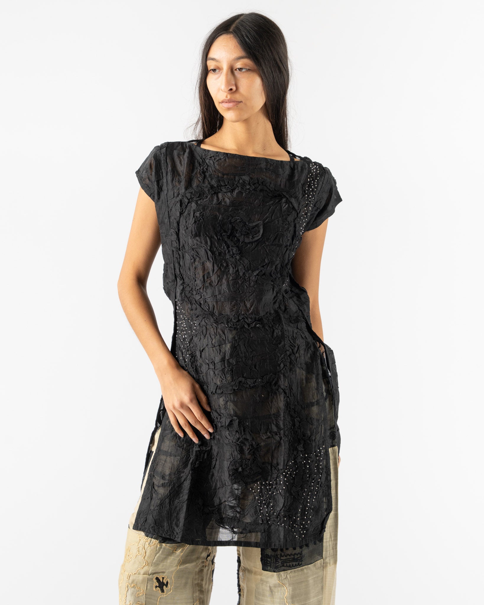 Tigra Tigra Scrunched + Beaded Kota Mini Dress