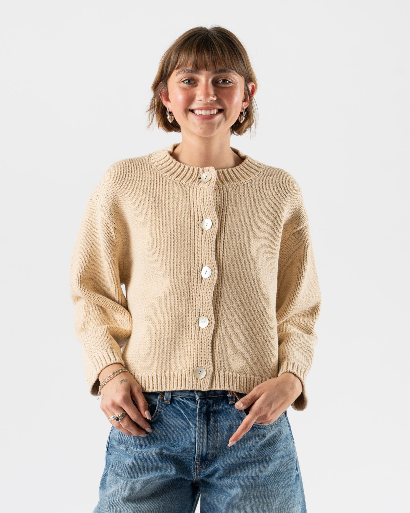 Nikki Chasin Shiloh Cardigan in Oatmeal