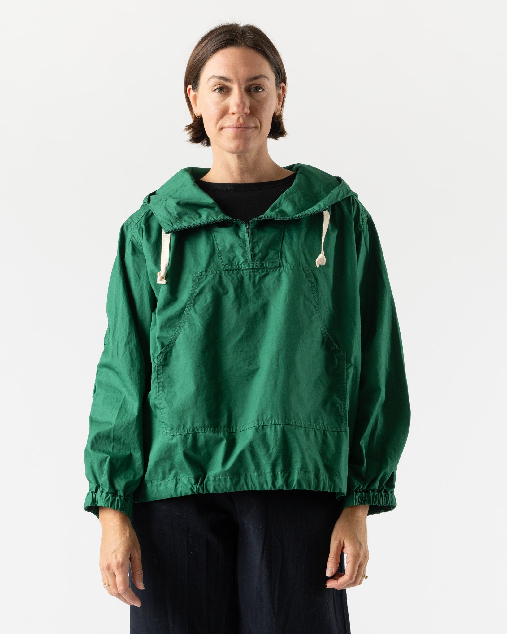Beams Boy Side Button Anorak Blouson in Green