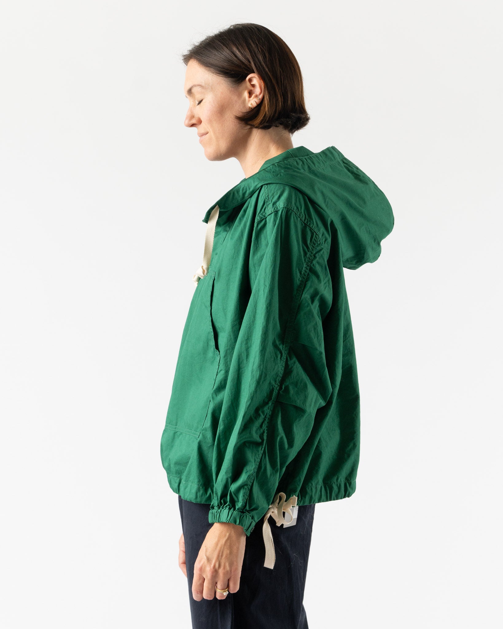 Beams Boy Side Button Anorak Blouson in Green