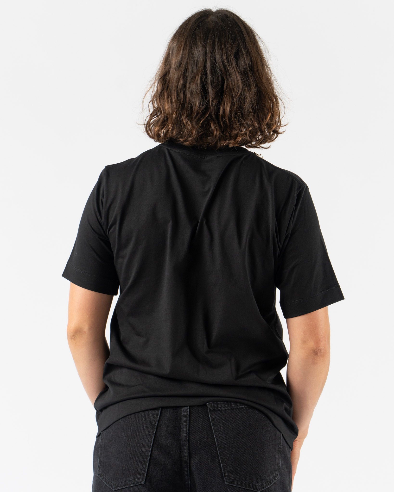 Simone Rocha Boy T-Shirt with Embroidery in Black/Pearl