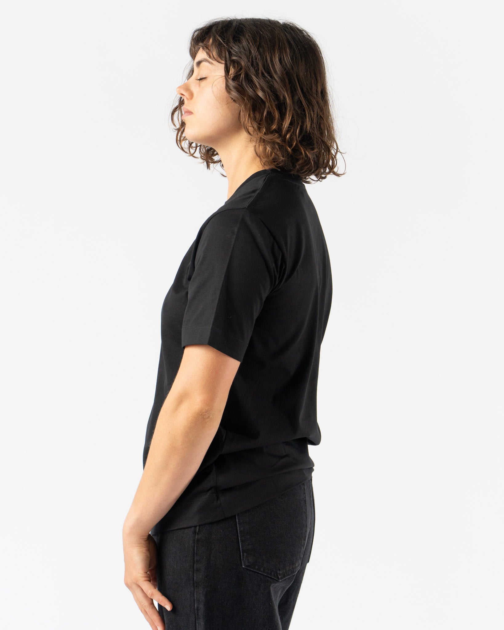 Simone Rocha Boy T-Shirt with Embroidery in Black/Pearl
