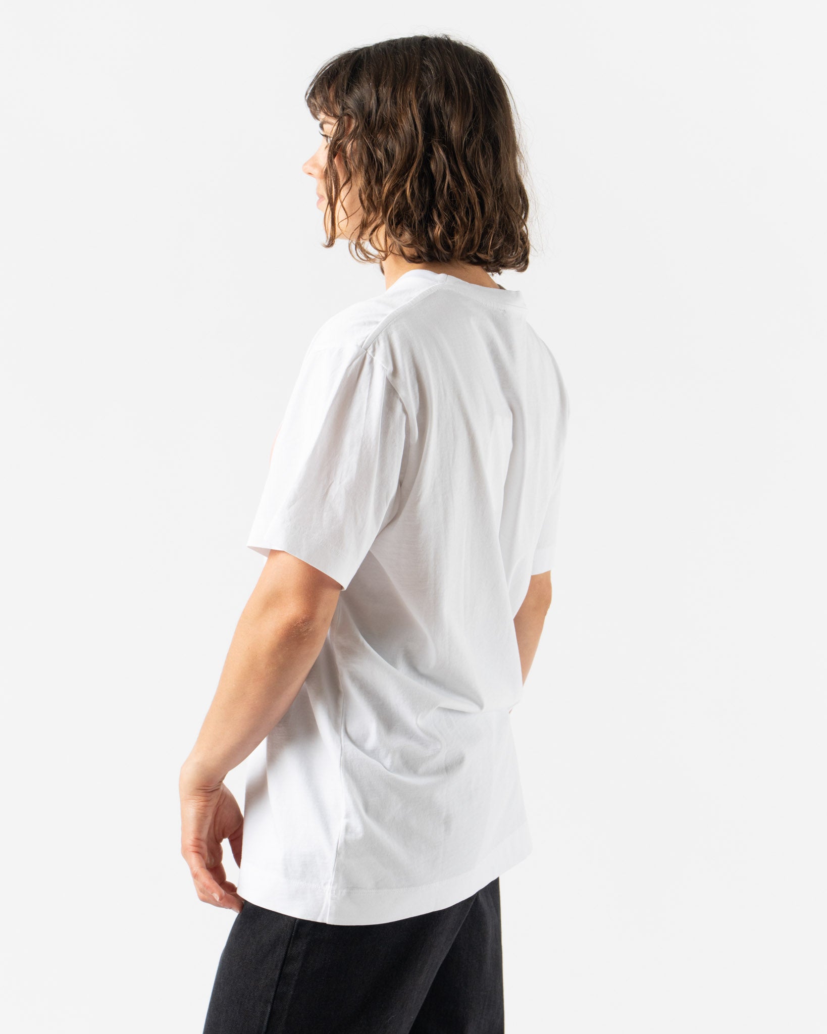 Simone Rocha Ribbon Bow Tail Print T-Shirt in White/Pink