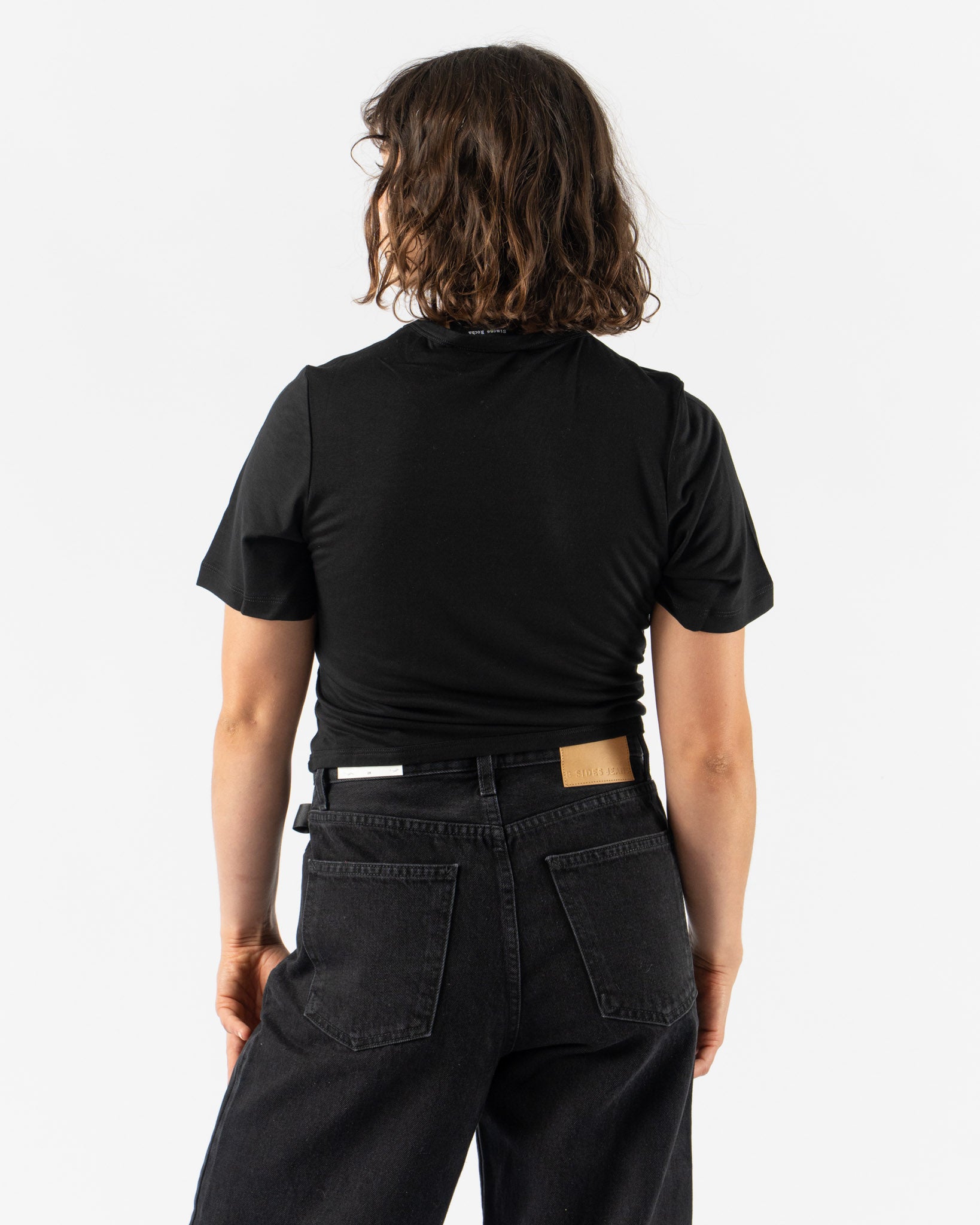 Simone Rocha Easy Short Sleeve T-Shirt with Bow Tails in Black