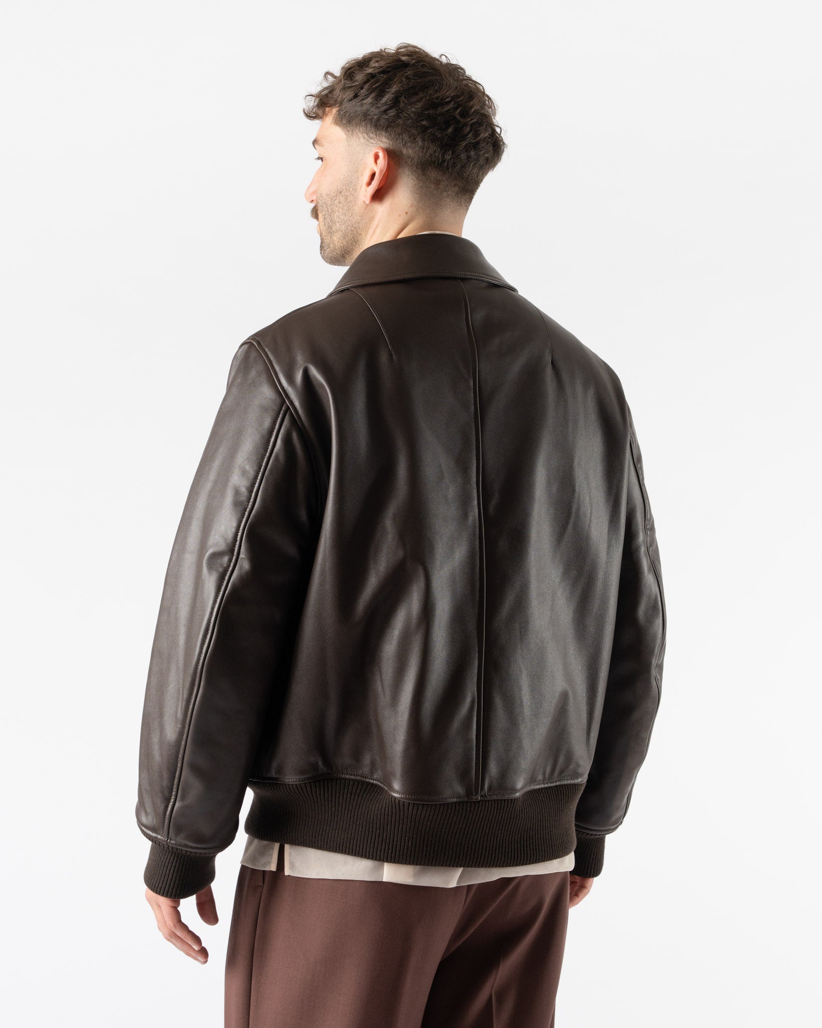 Simone Rocha Oversized Multi-Pocket Aviator Jacket in Chocolate