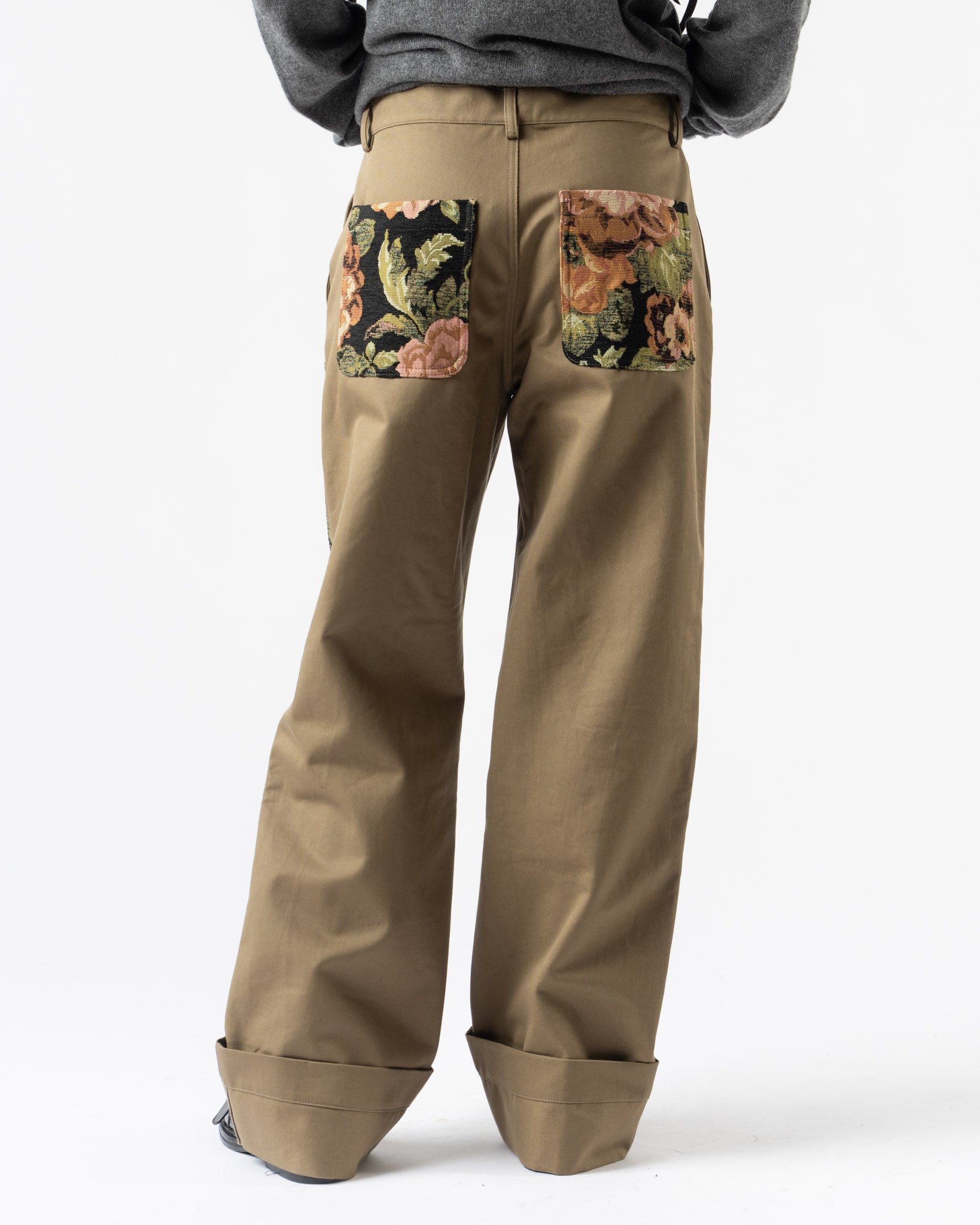 Simone Rocha Patchwork Workwear Trousers in Khaki/Multi