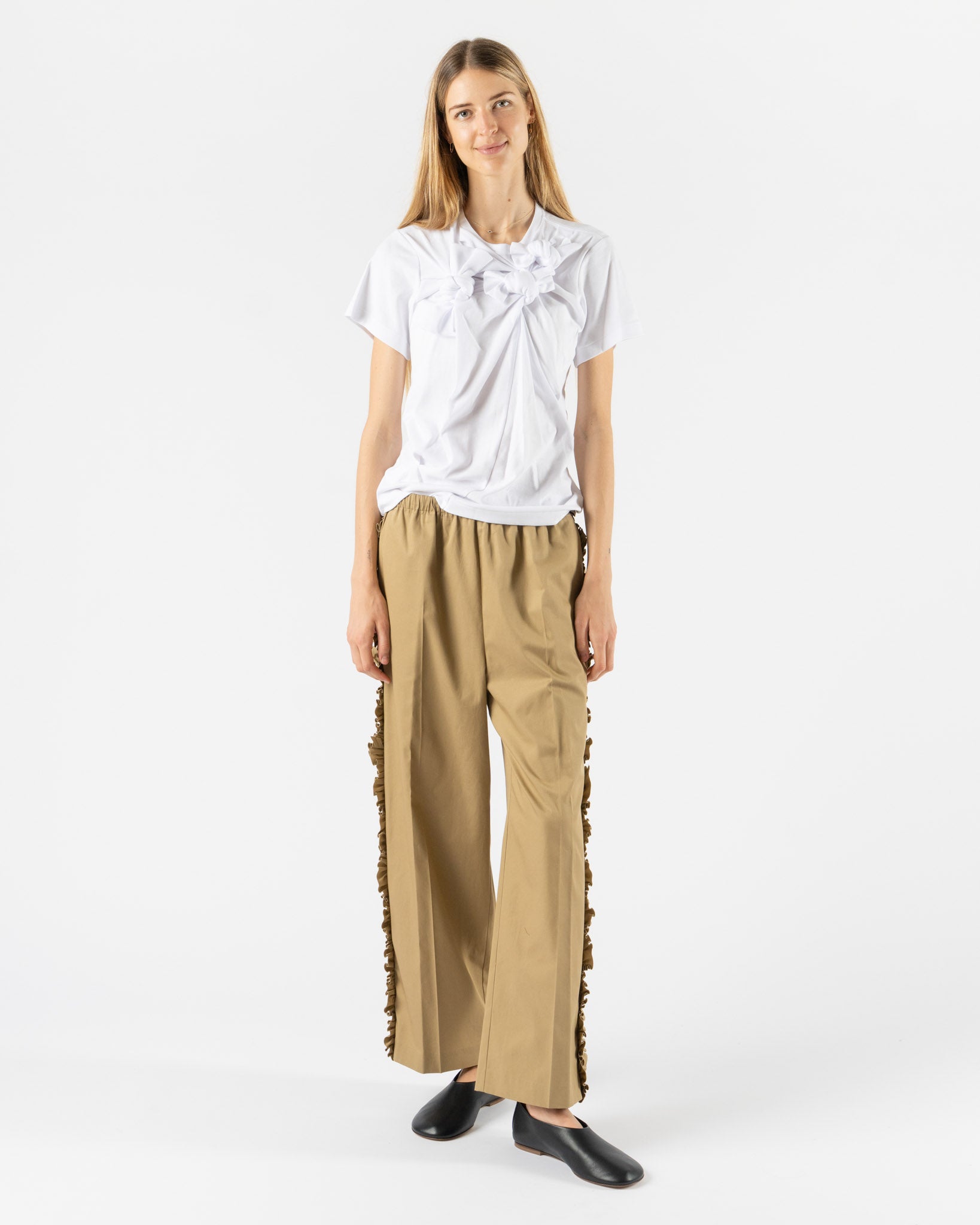 Rhodolirion Three Knot Short Sleeve Top in White
