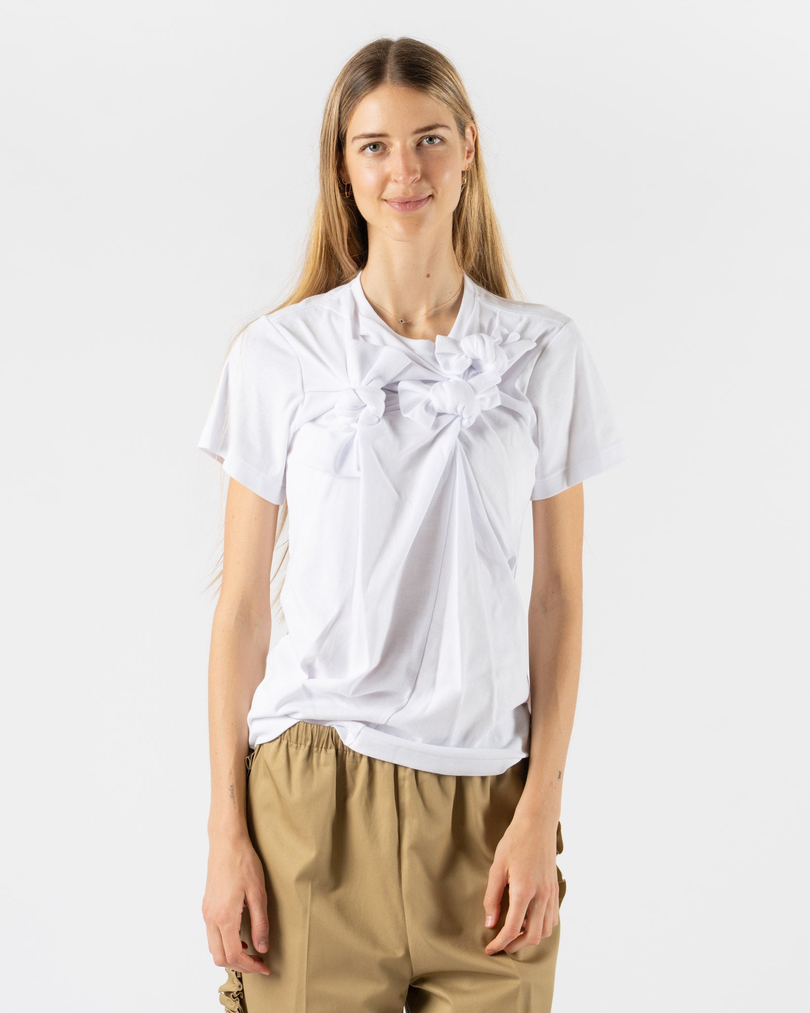 Rhodolirion Three Knot Short Sleeve Top in White
