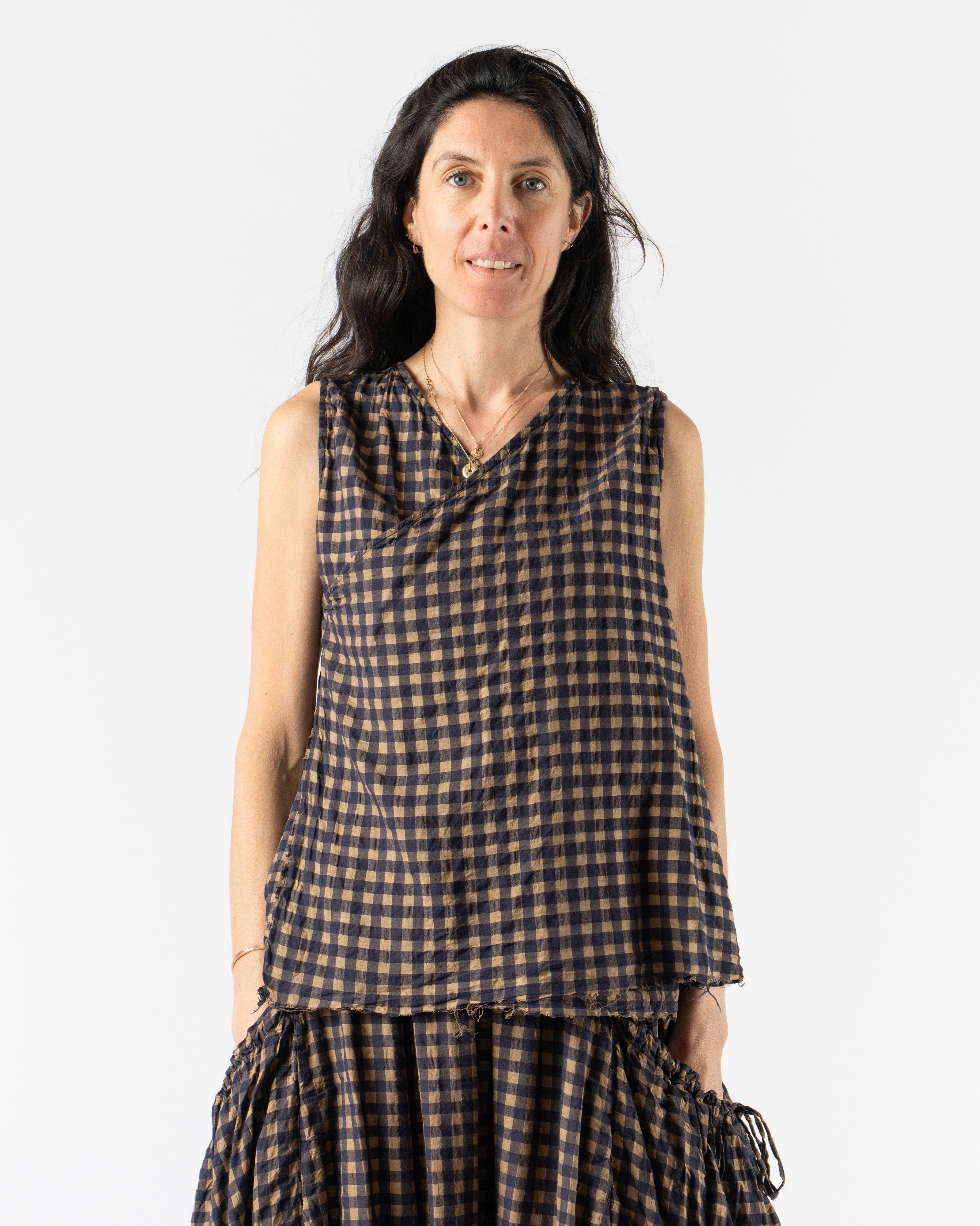 Quitan Sleeveless Top in Tea Deep Navy