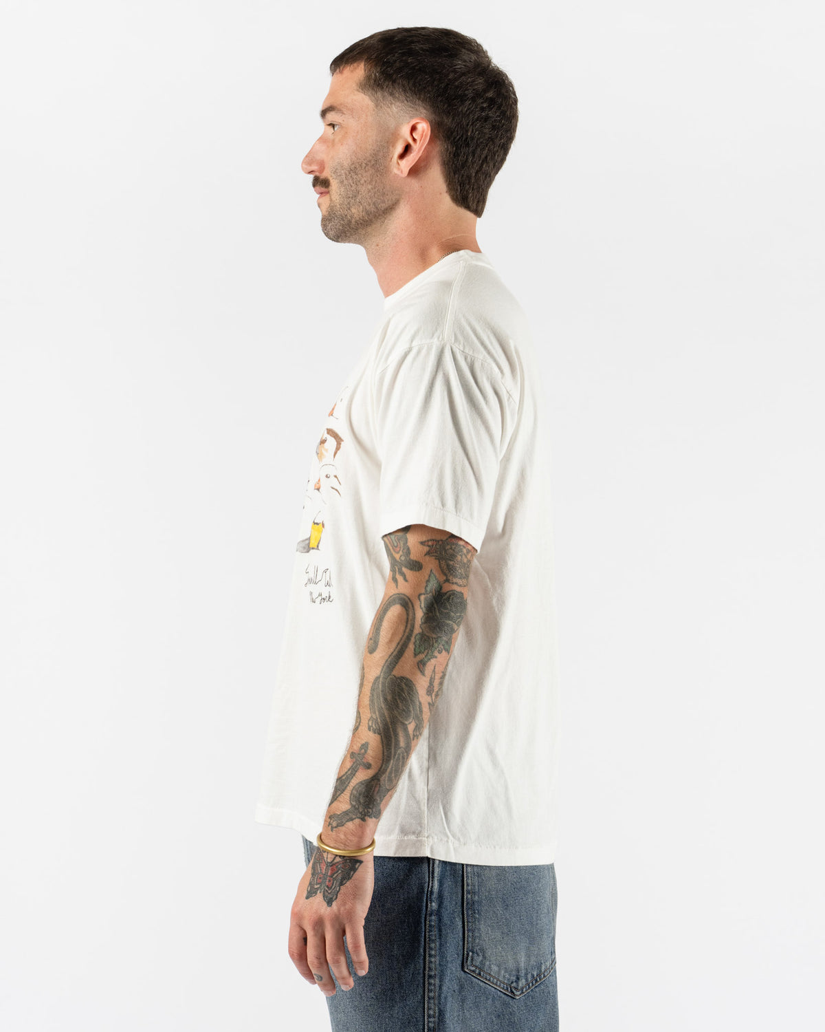 Small Talk Hand Illustration Print SS T-Shirt in Ducks