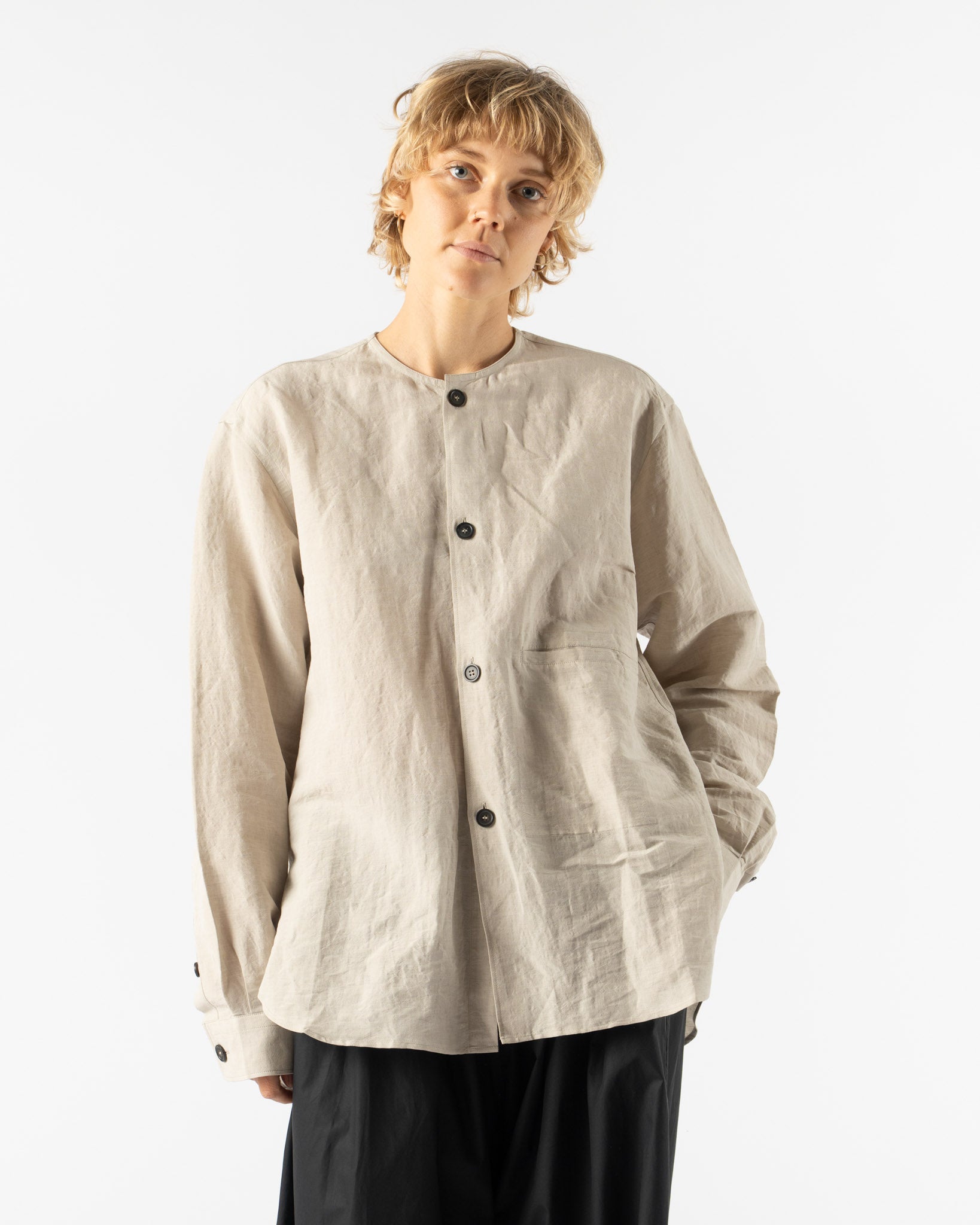 Sofie D'Hoore Barna Henley Shirt in Natural
