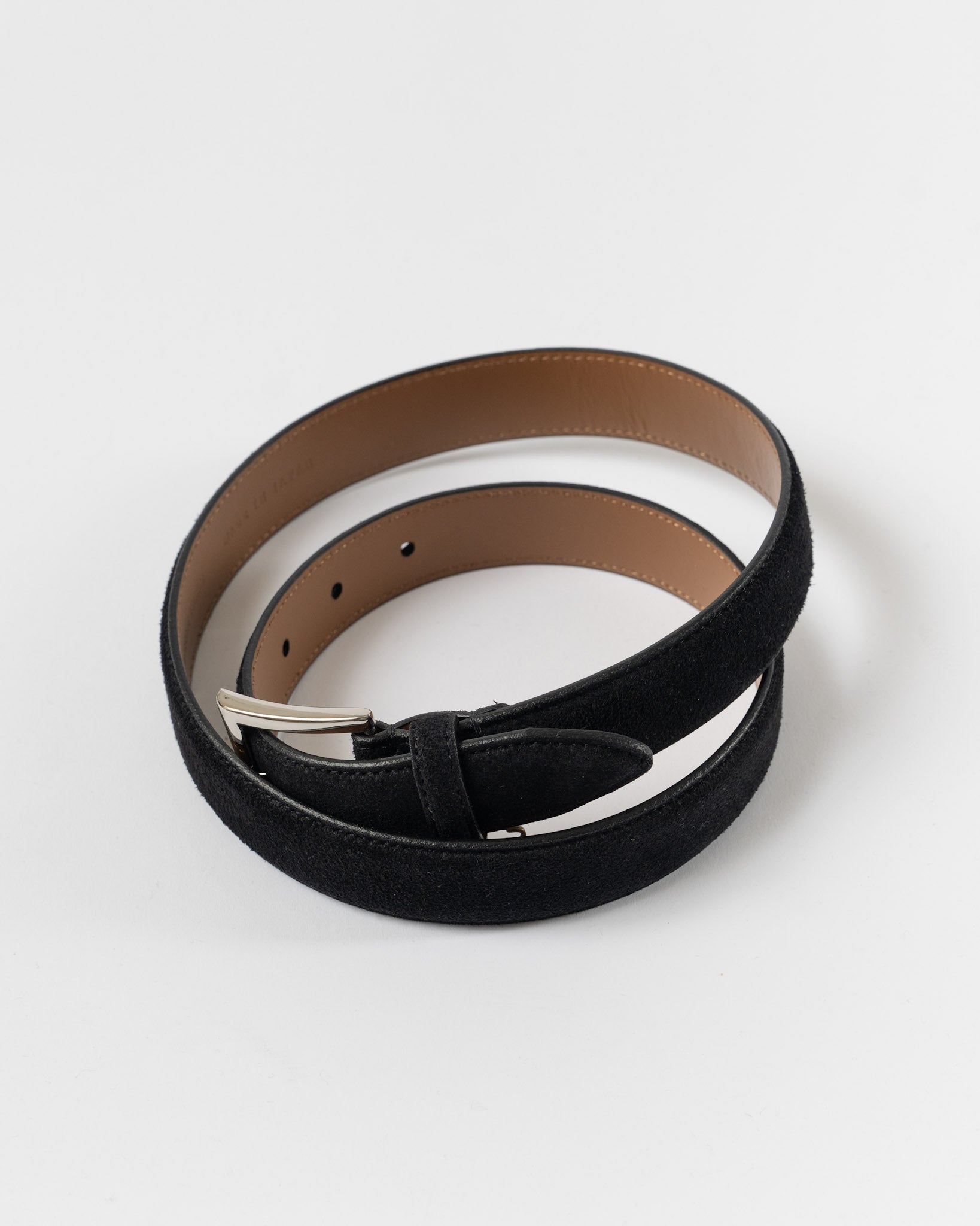 Beams Plus Suede Belt in Black
