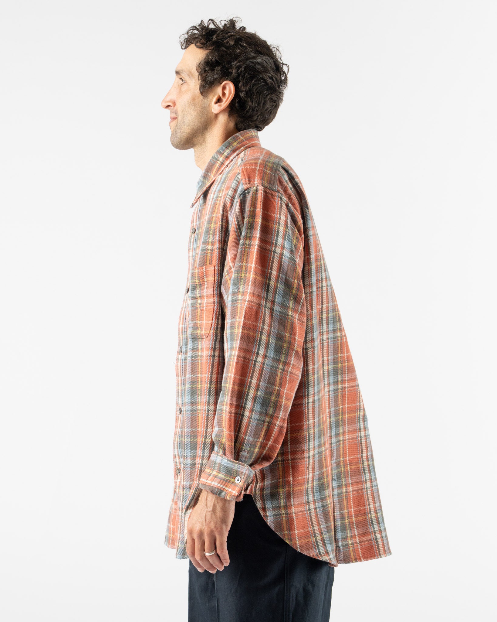 Aaron Levine Sunburn Flannel in Brick Multi