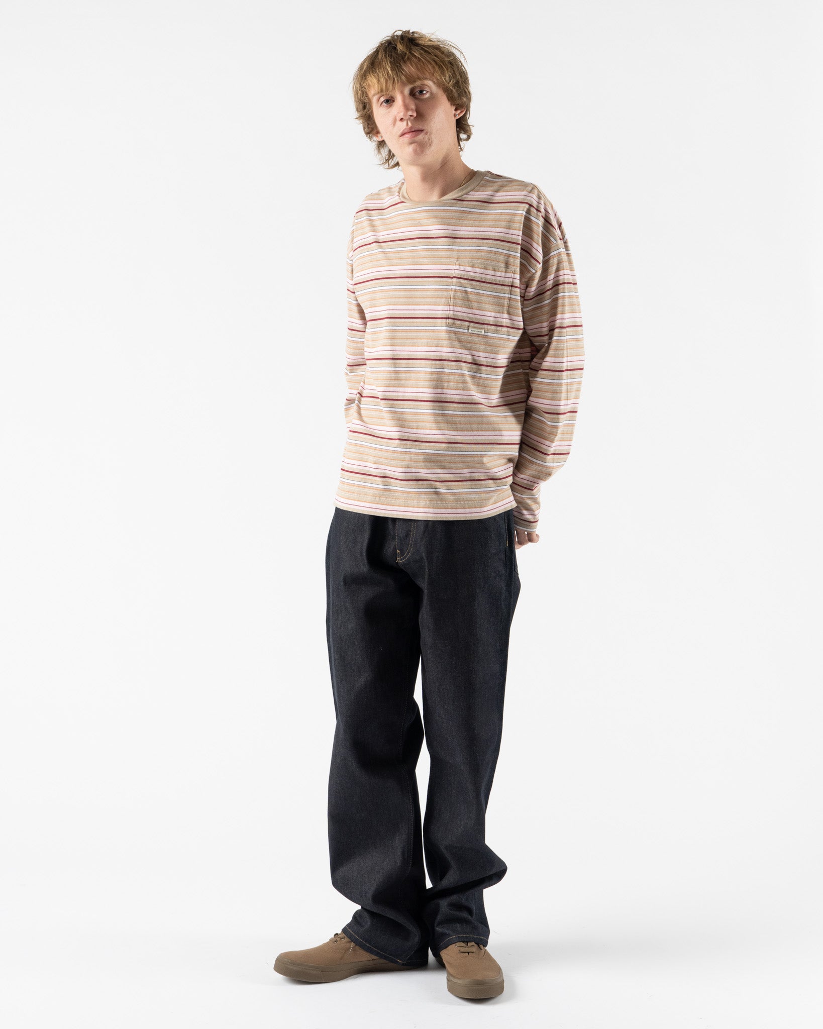 Sunflower Stripe LS Pocket Tee
