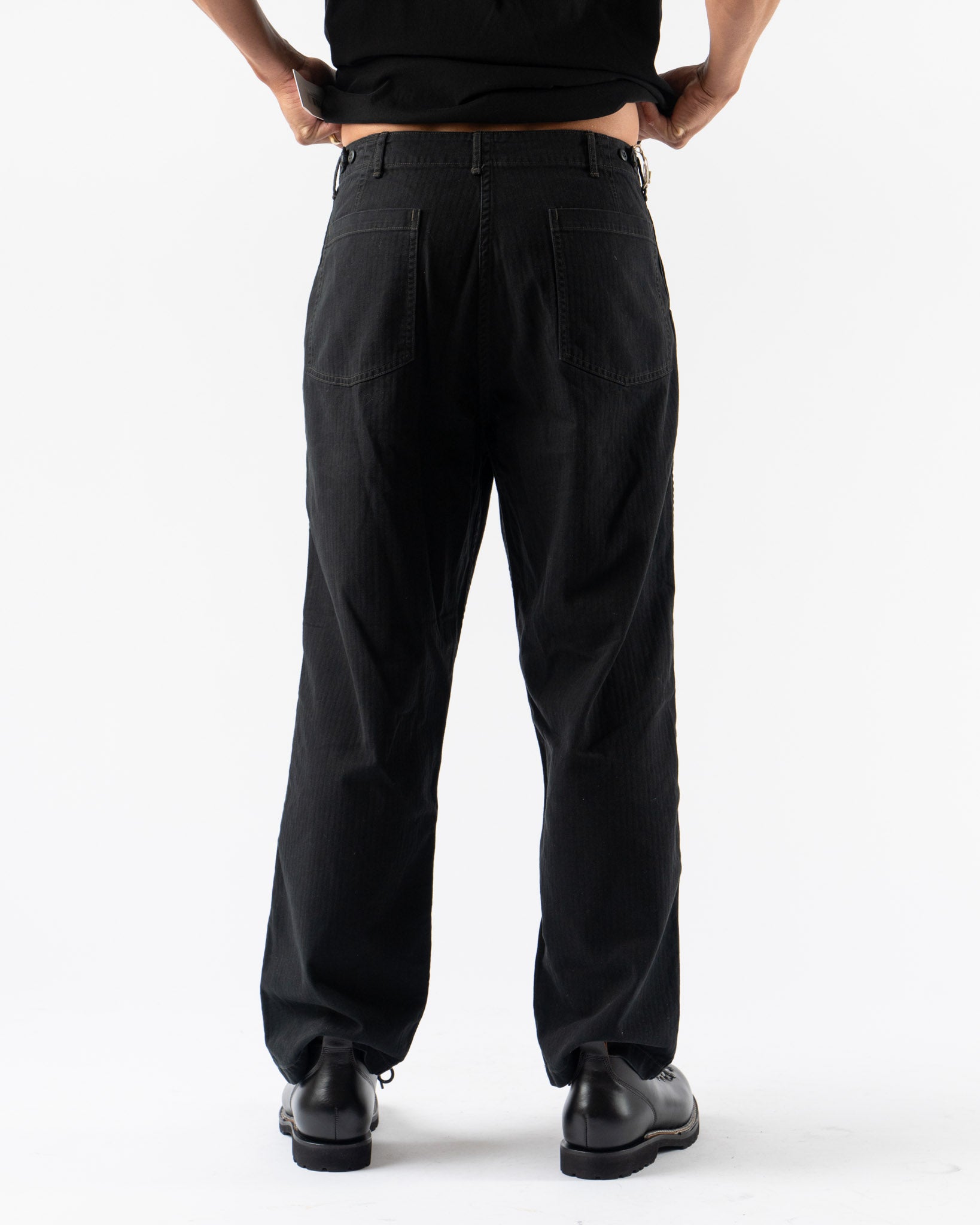 orSlow Herringbone Twill Summer Fatigue Pants in Black