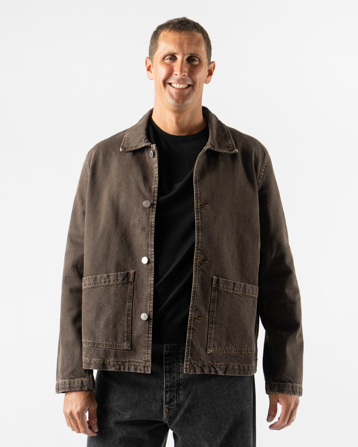 Sunflower Worker Jacket in Vintage Brown Curated at Jake and Jones
