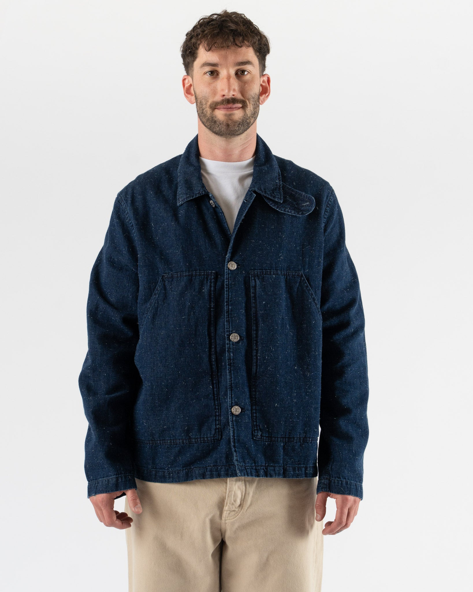Sunflower Labour Jacket in Indigo Hemp