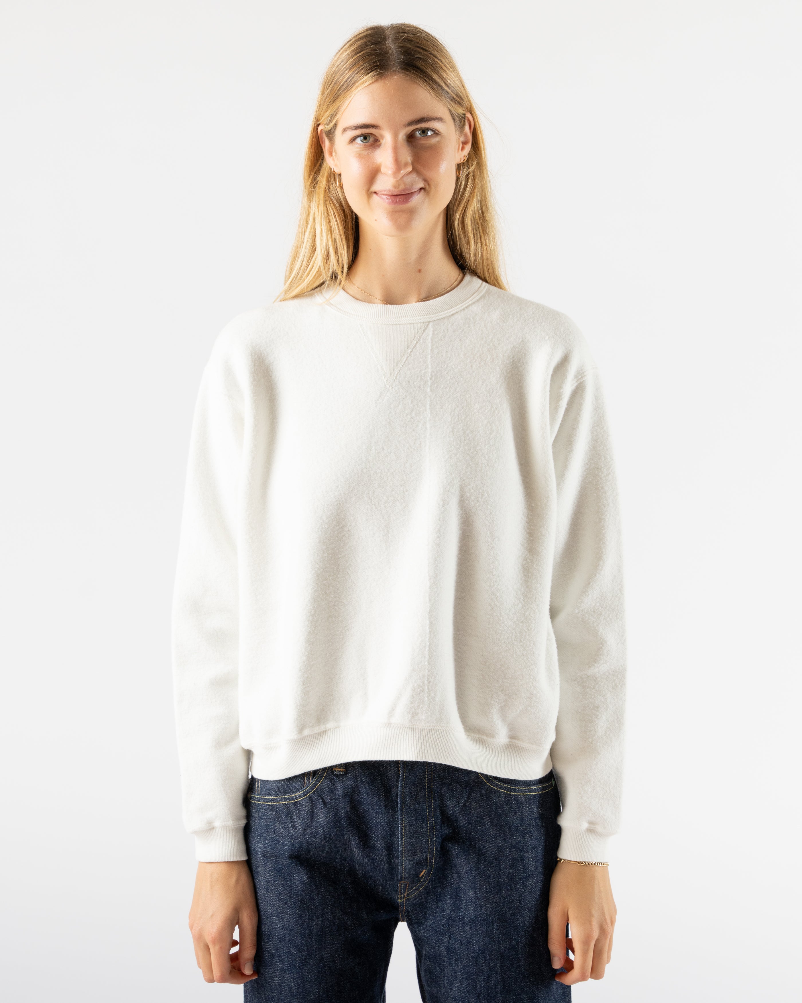 Sunray-Hina-Reversed-Fleece-Crew-Neck-Sweatshirt-in-Off-White-Curated-at-Jake-and-Jones-Santa-Barbara-Boutique