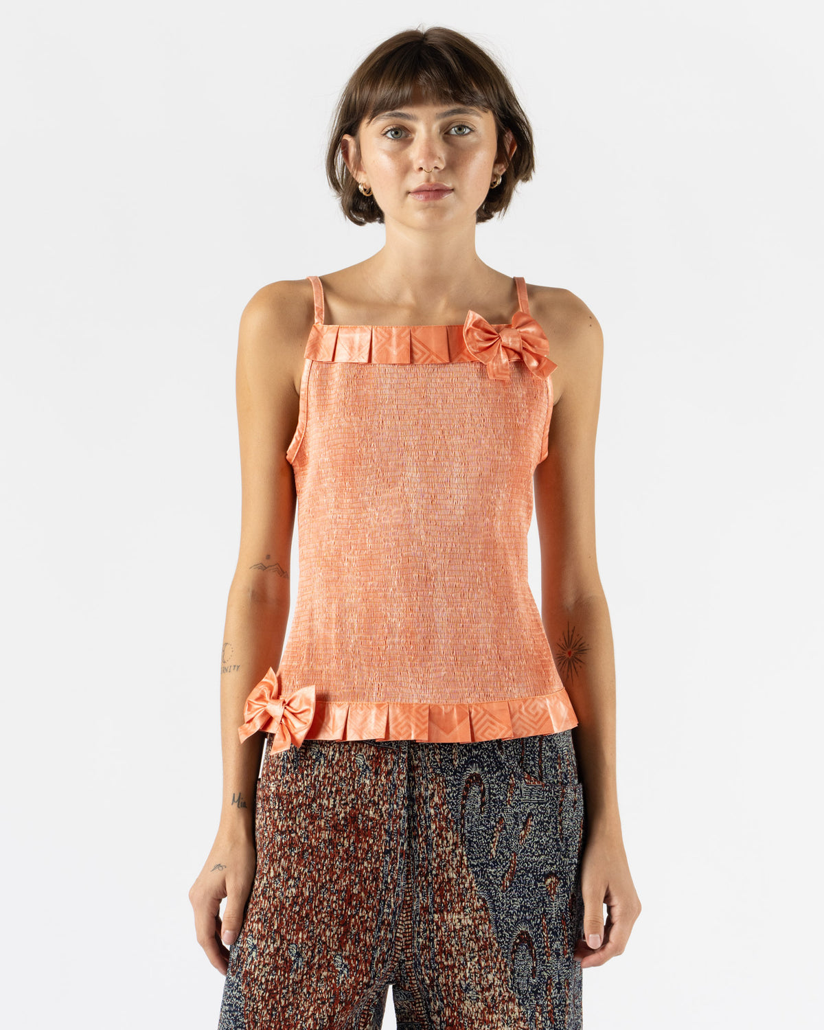 Super Yaya Audrey Square Top in Bazin Orange