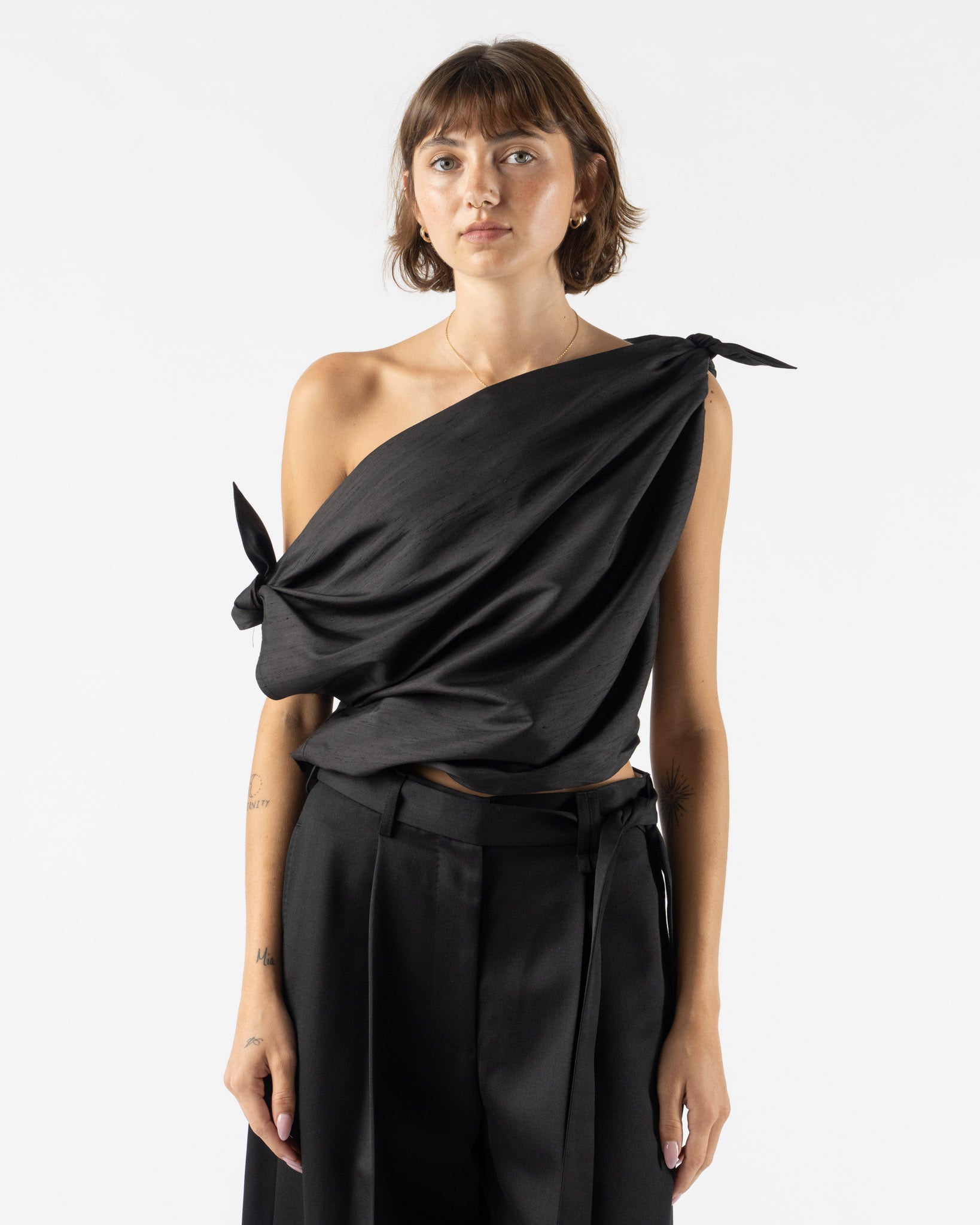 Chelsea Mak Swan Top in Black