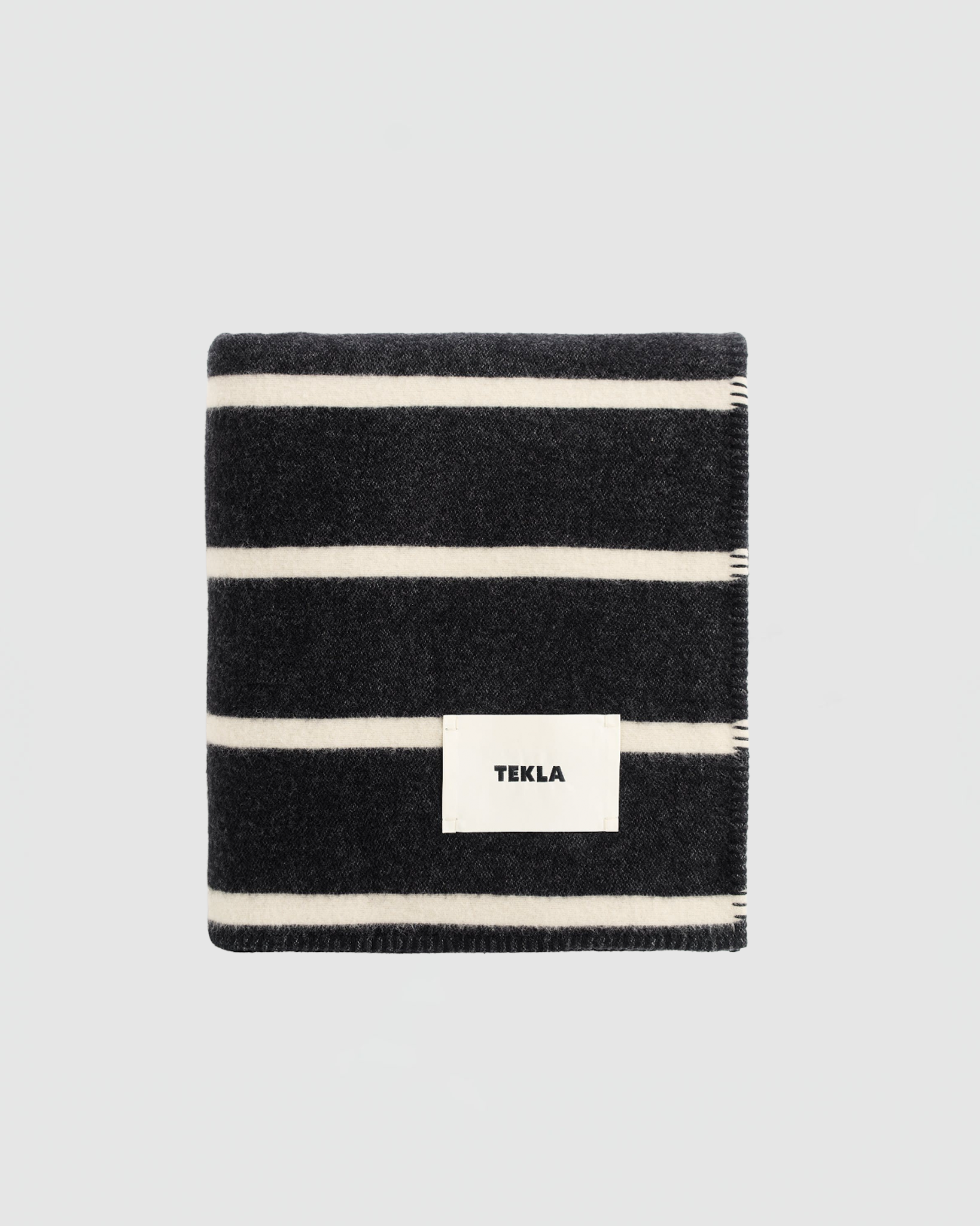 Tekla Lambswool Blanket in Starling Stripes