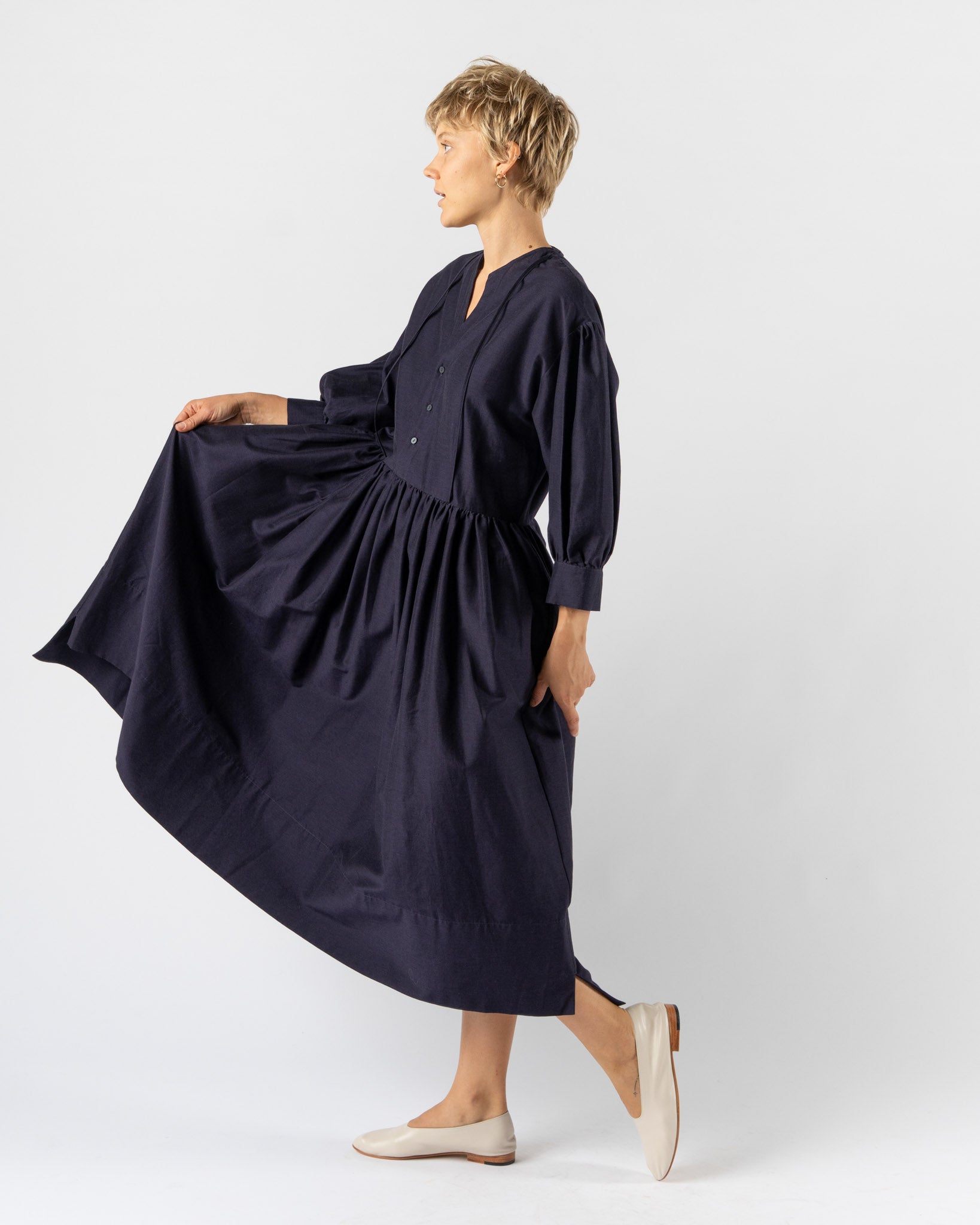 Toogood The Cook Dress Cotton Silk Pansy