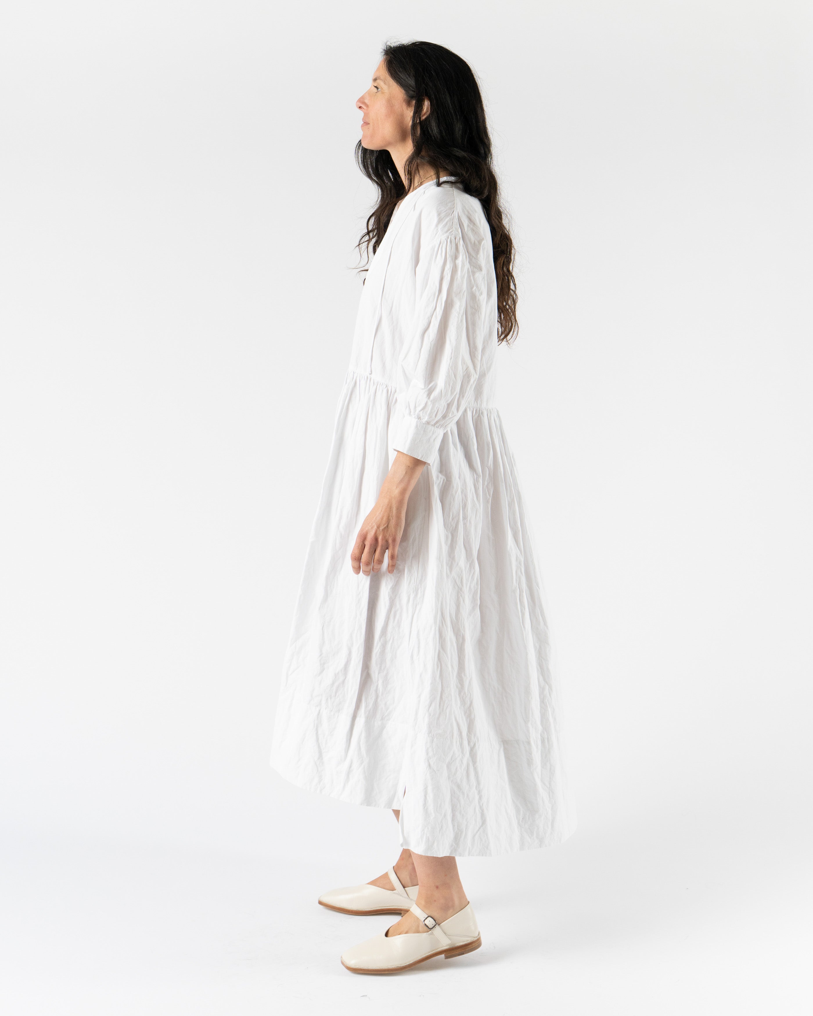 Toogood The Cook Dress in Crumpled Cotton Chalk