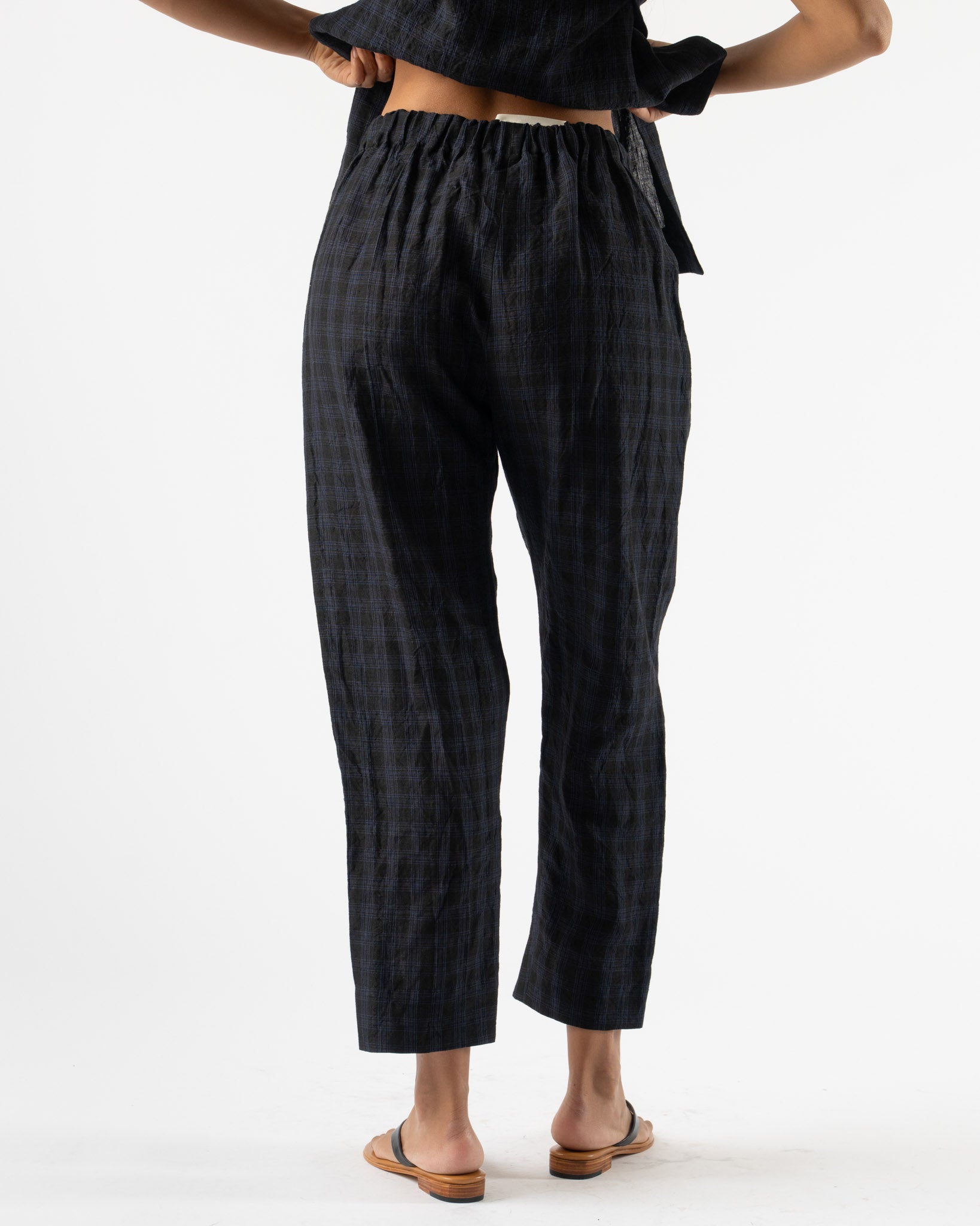 Toogood The Perfumer Trouser in Linen Check Midnight