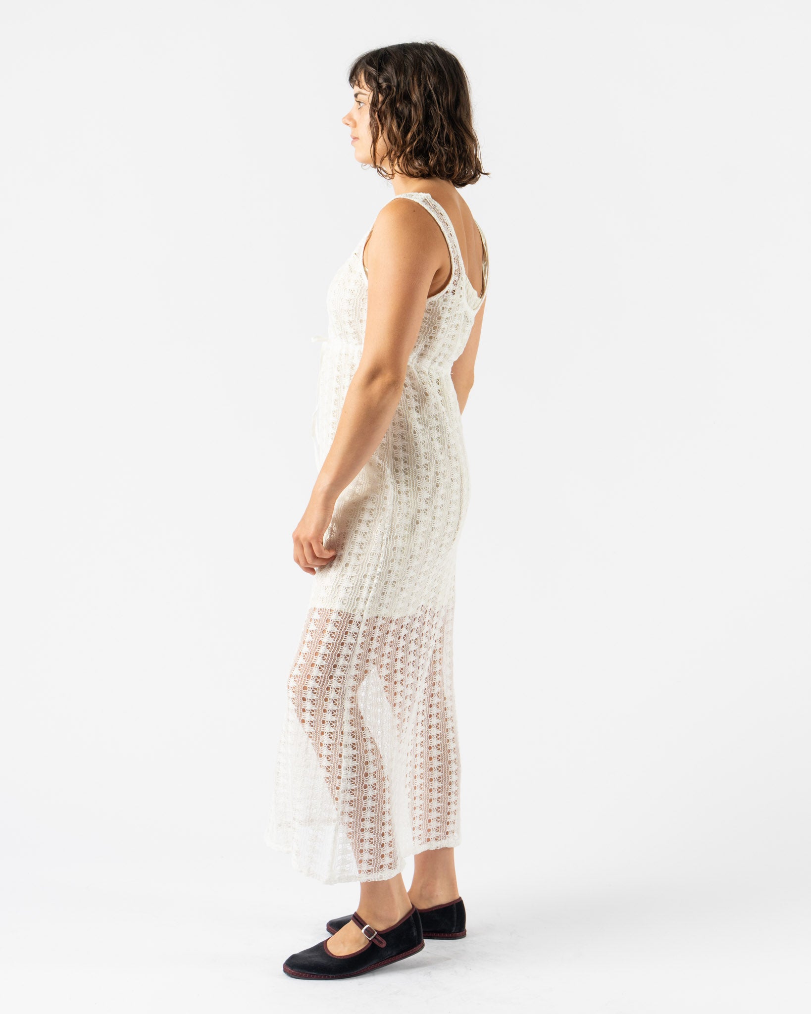 Deiji Studios Thread Dress in Off White