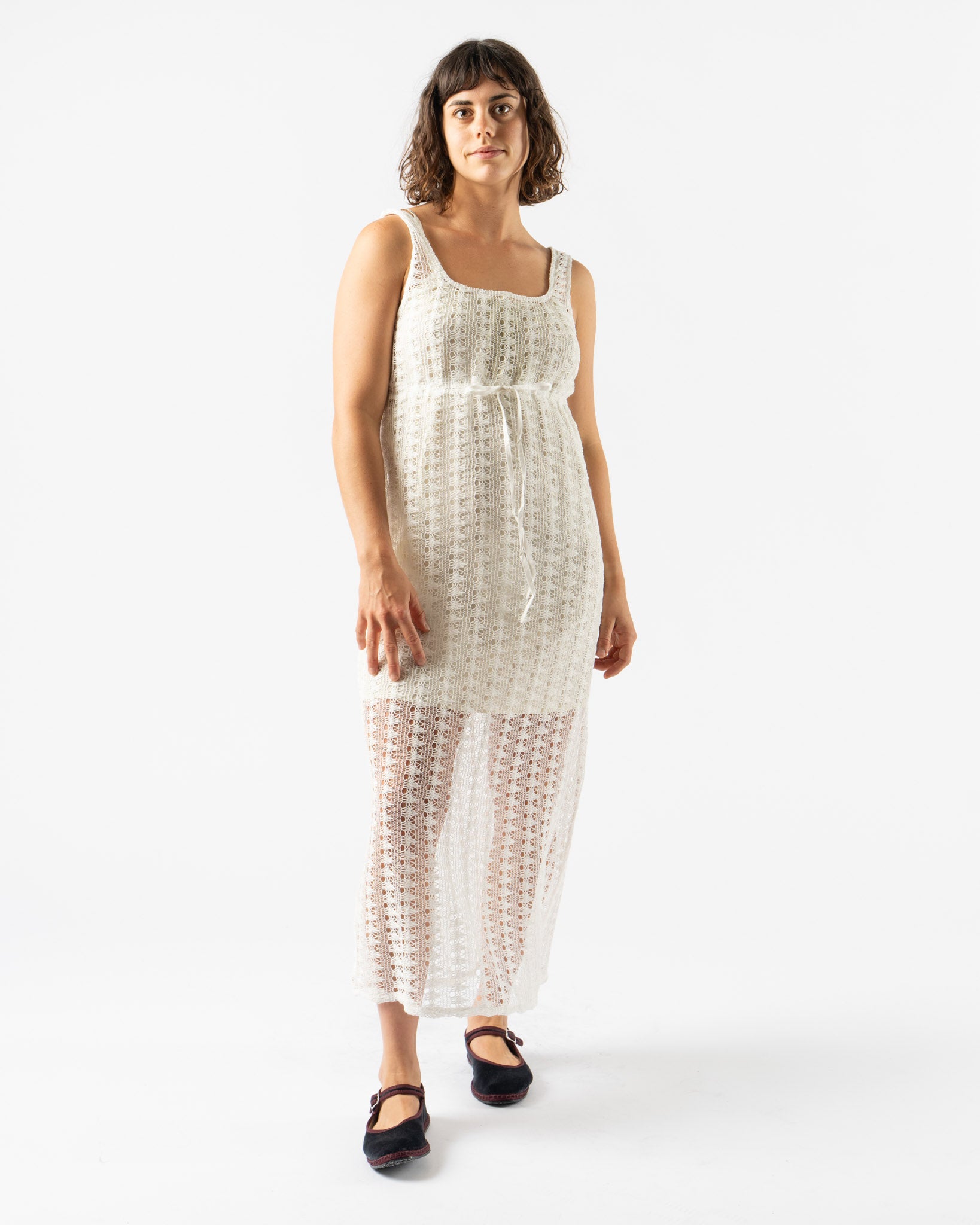 Deiji Studios Thread Dress in Off White
