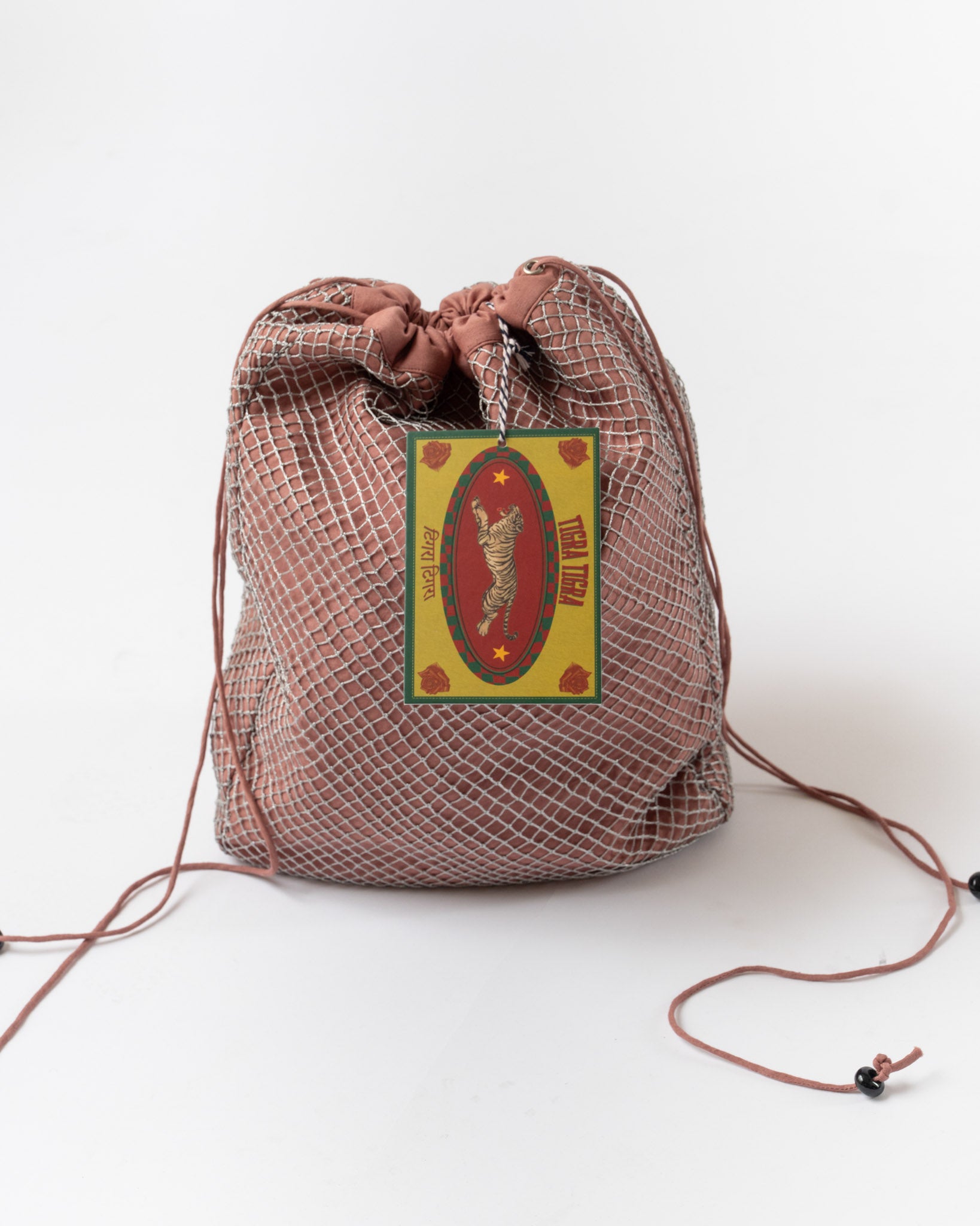 Tigra Tigra Kasab Net Bucket Bag in Plum Pink
