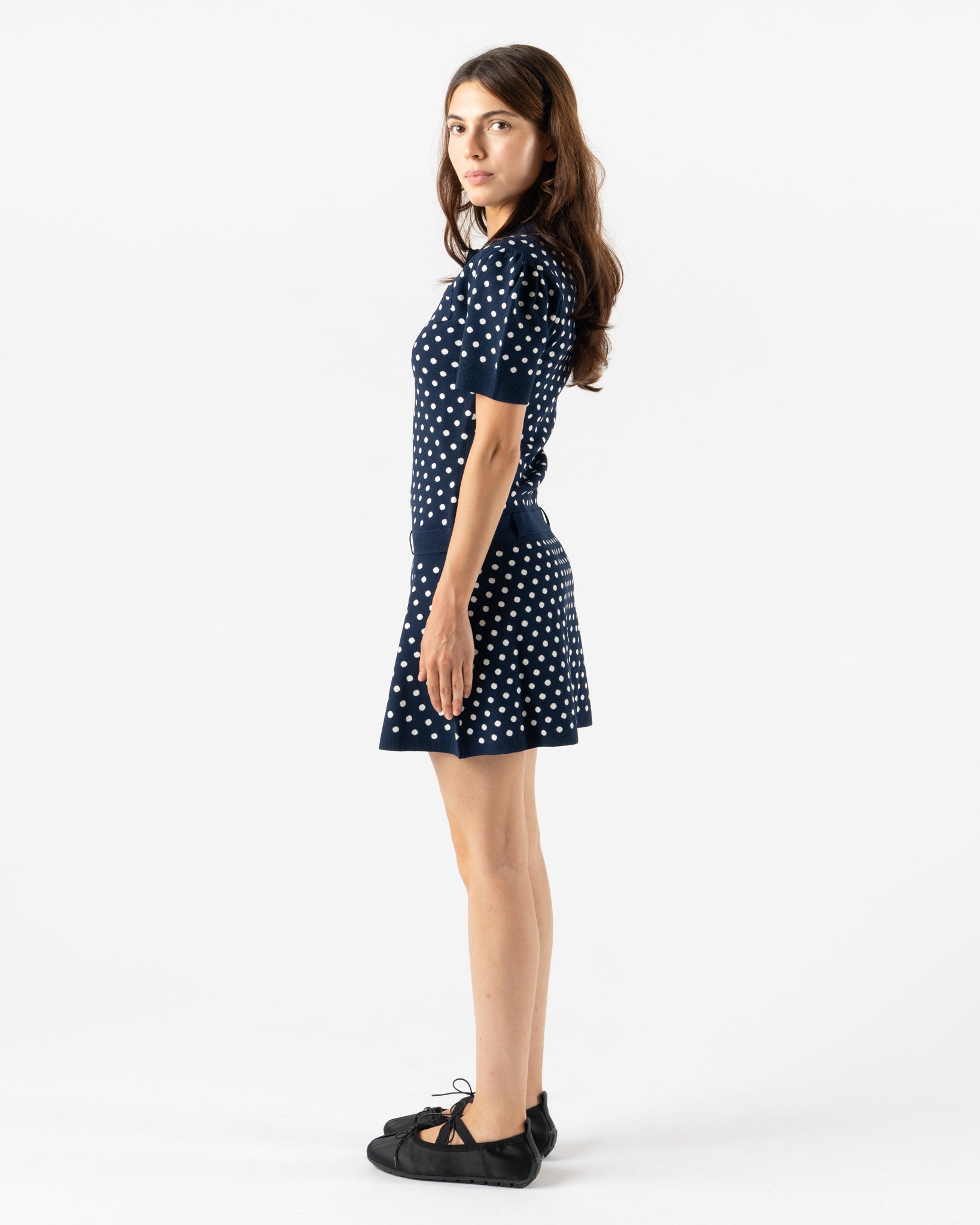 Sandy Liang Tumi Sweater Dress in Navy Multi