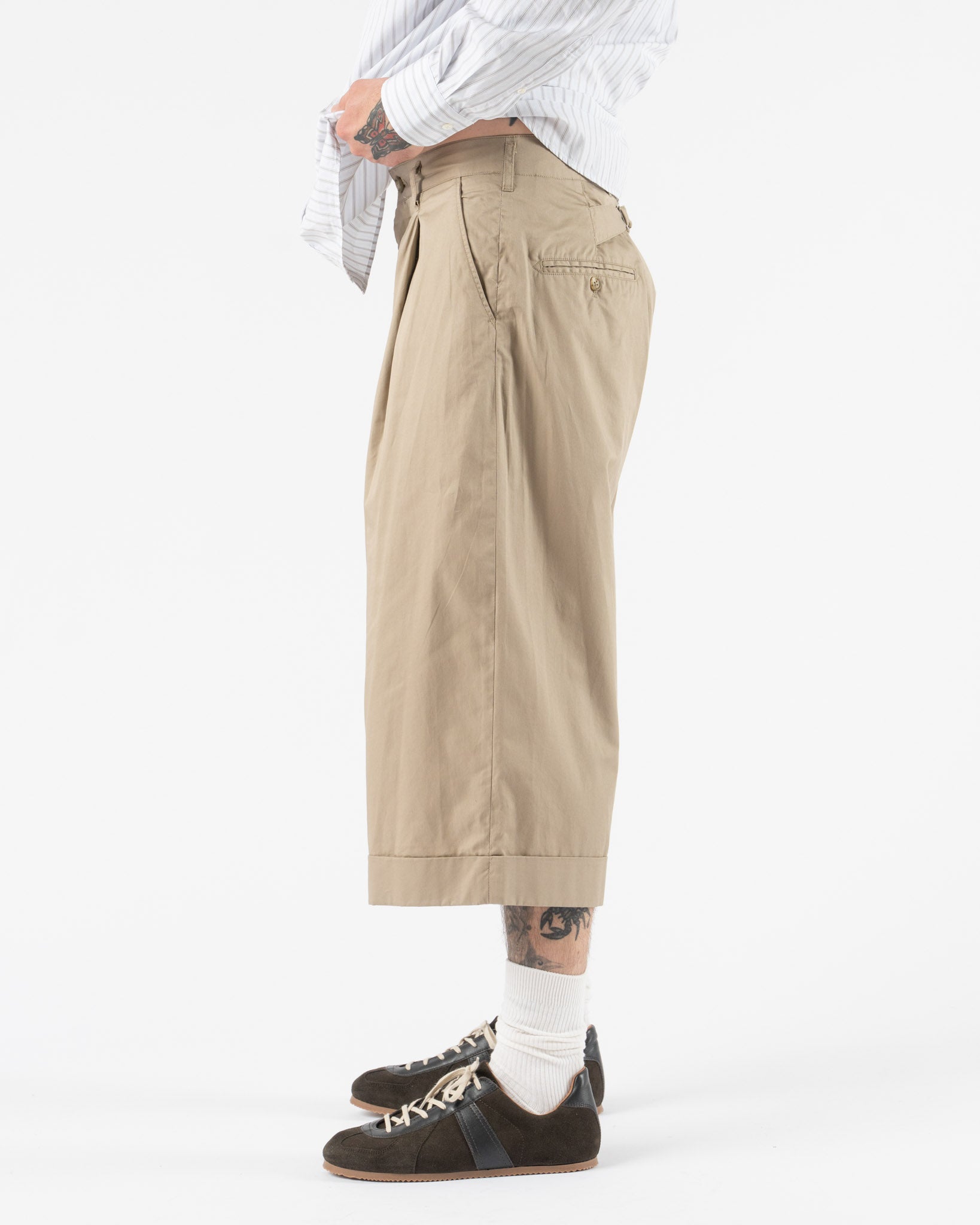 Engineered Garments WP 3/4 Pant in Khaki High Count Twill