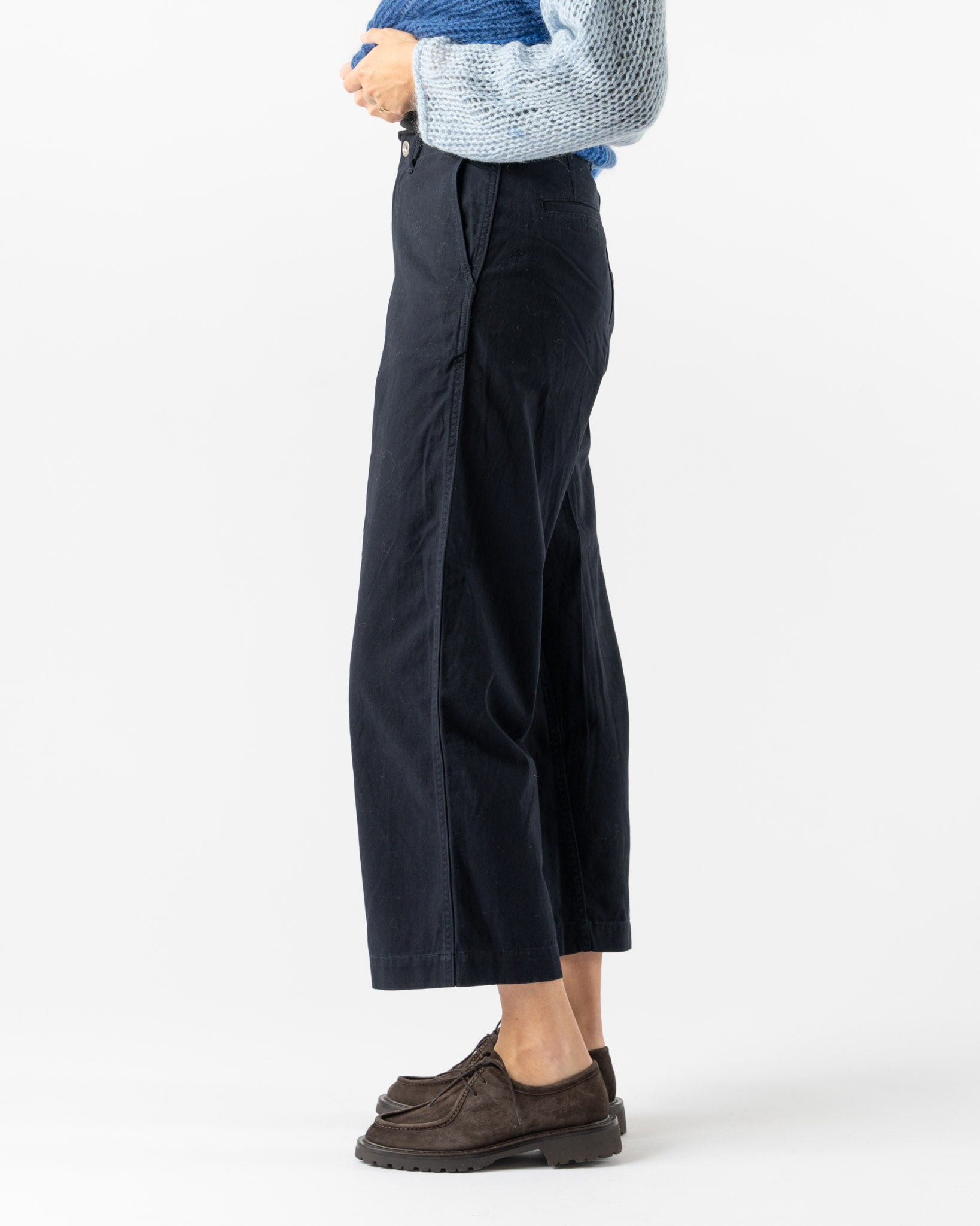 Beams Boy Wide Chino Pants in Navy