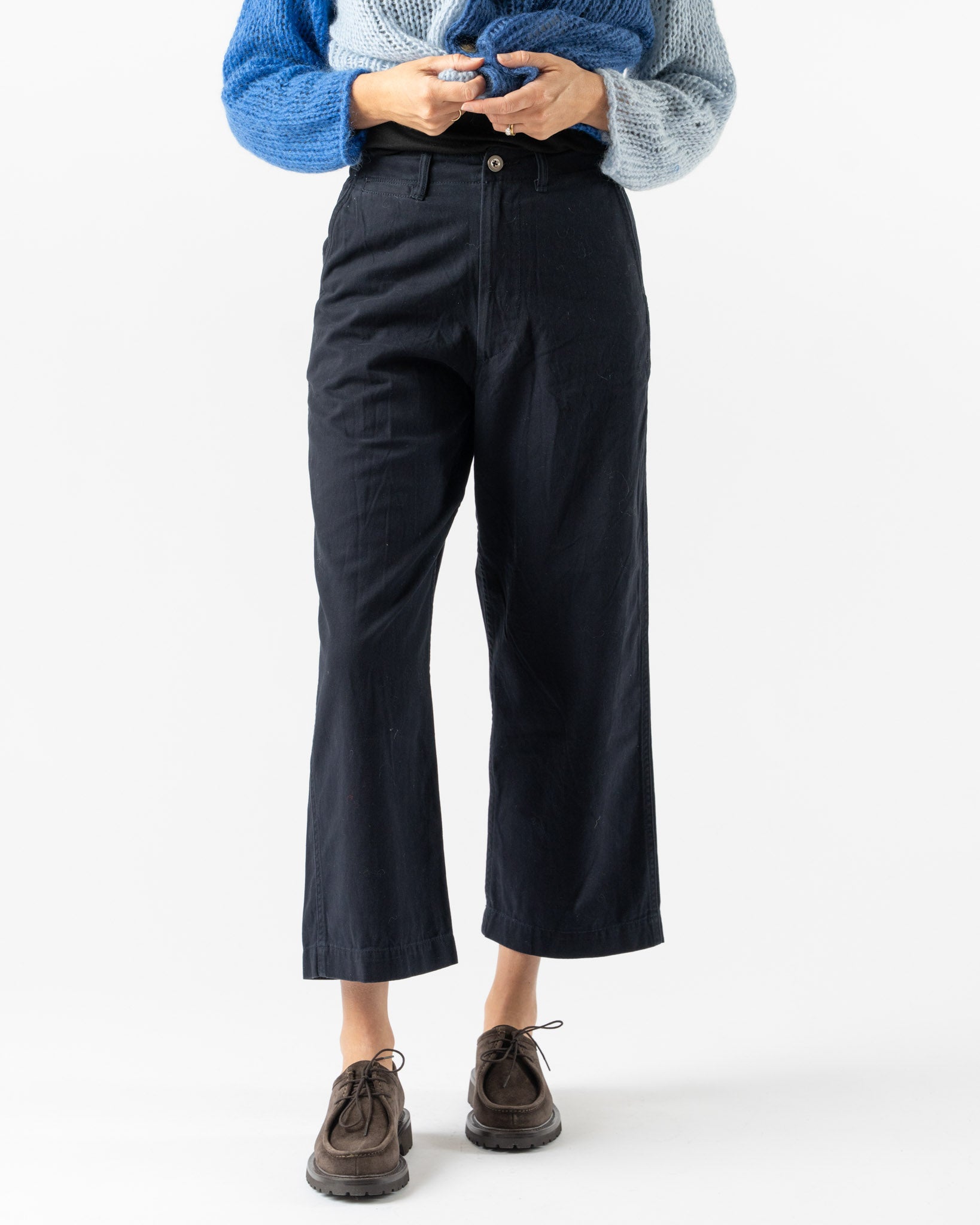 Beams Boy Wide Chino Pants in Navy