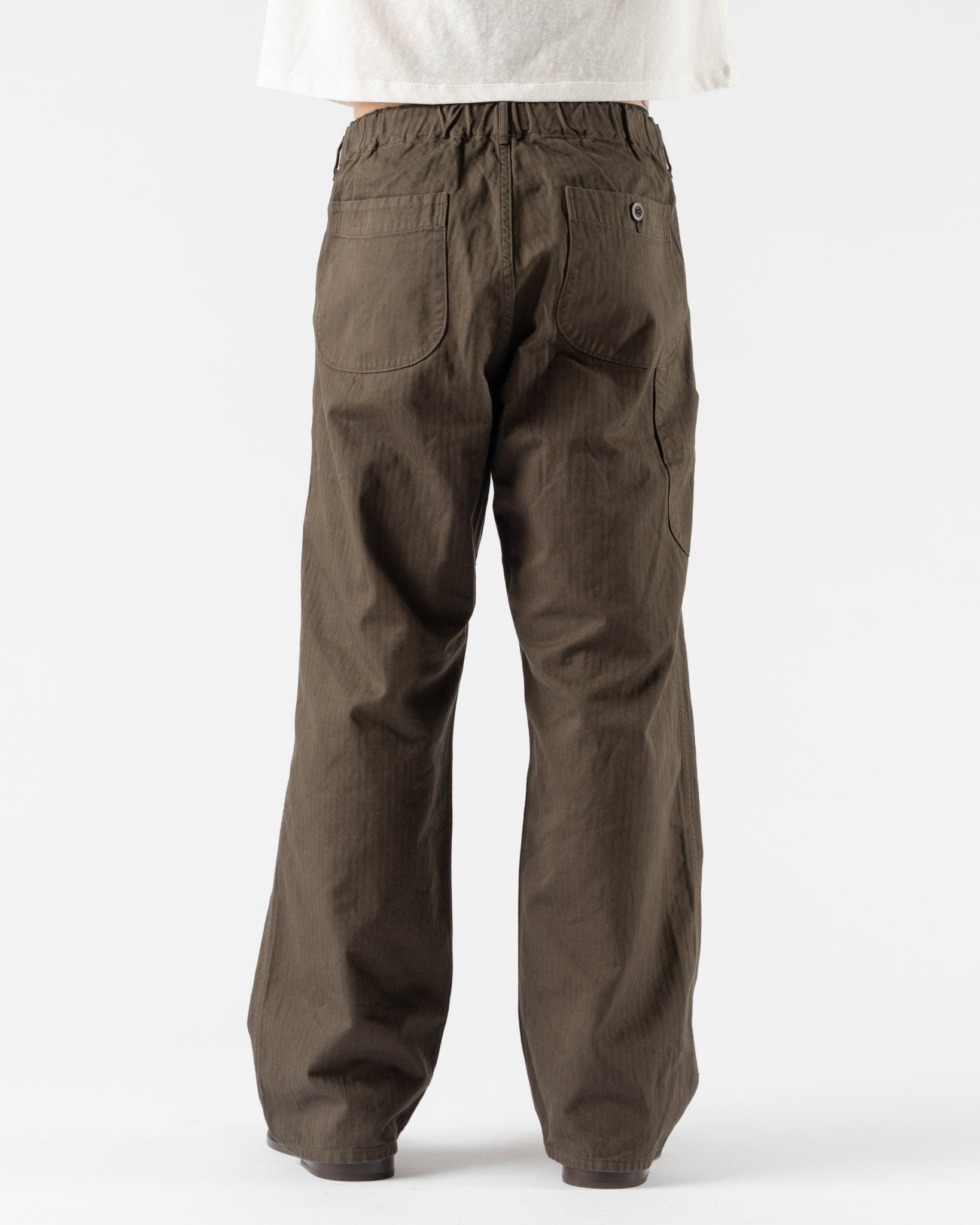 orSlow Wide Fit French Work Pants in Coffee Brown