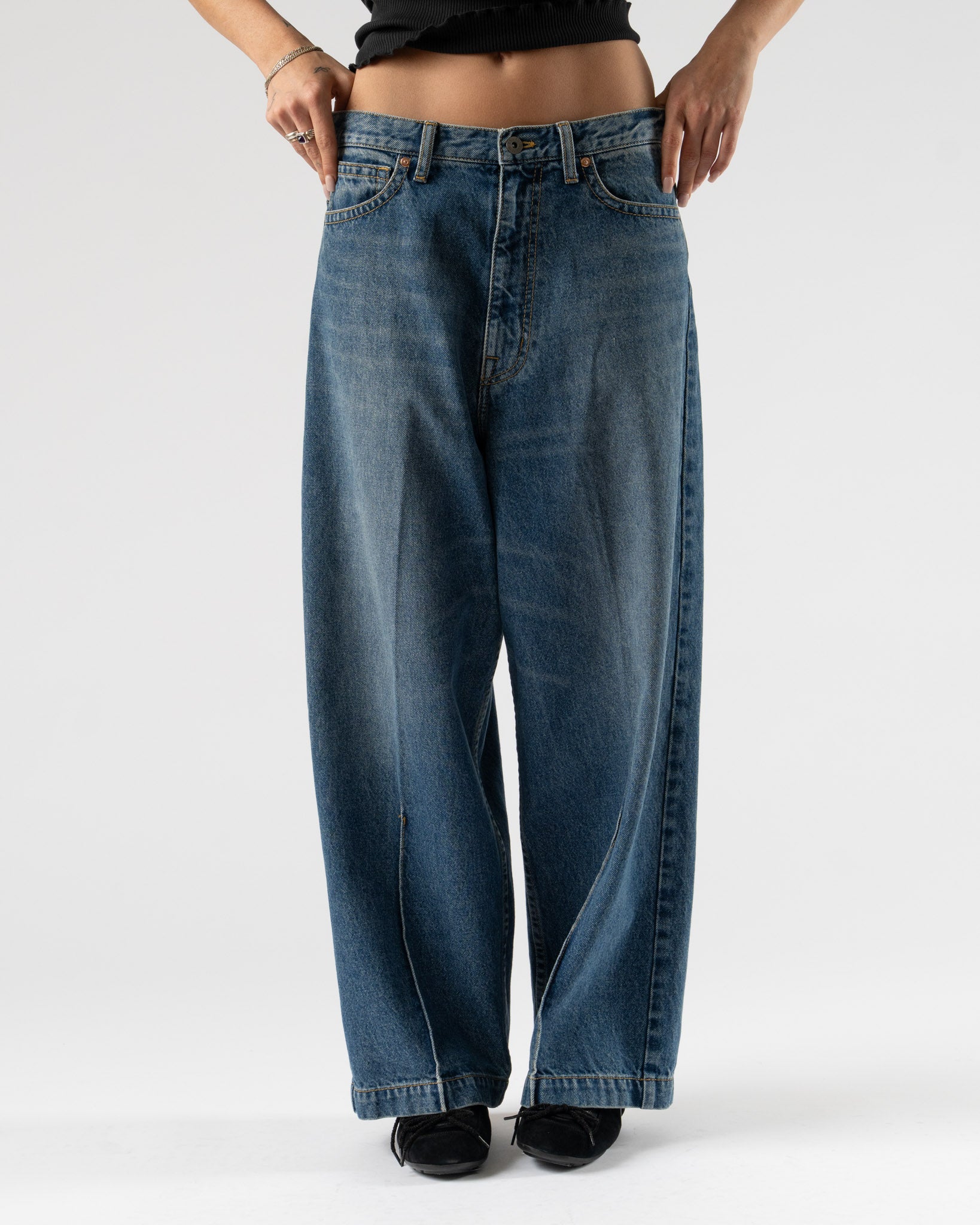 Rhodolirion 90'Loose Straight Pant in Indigo Denim