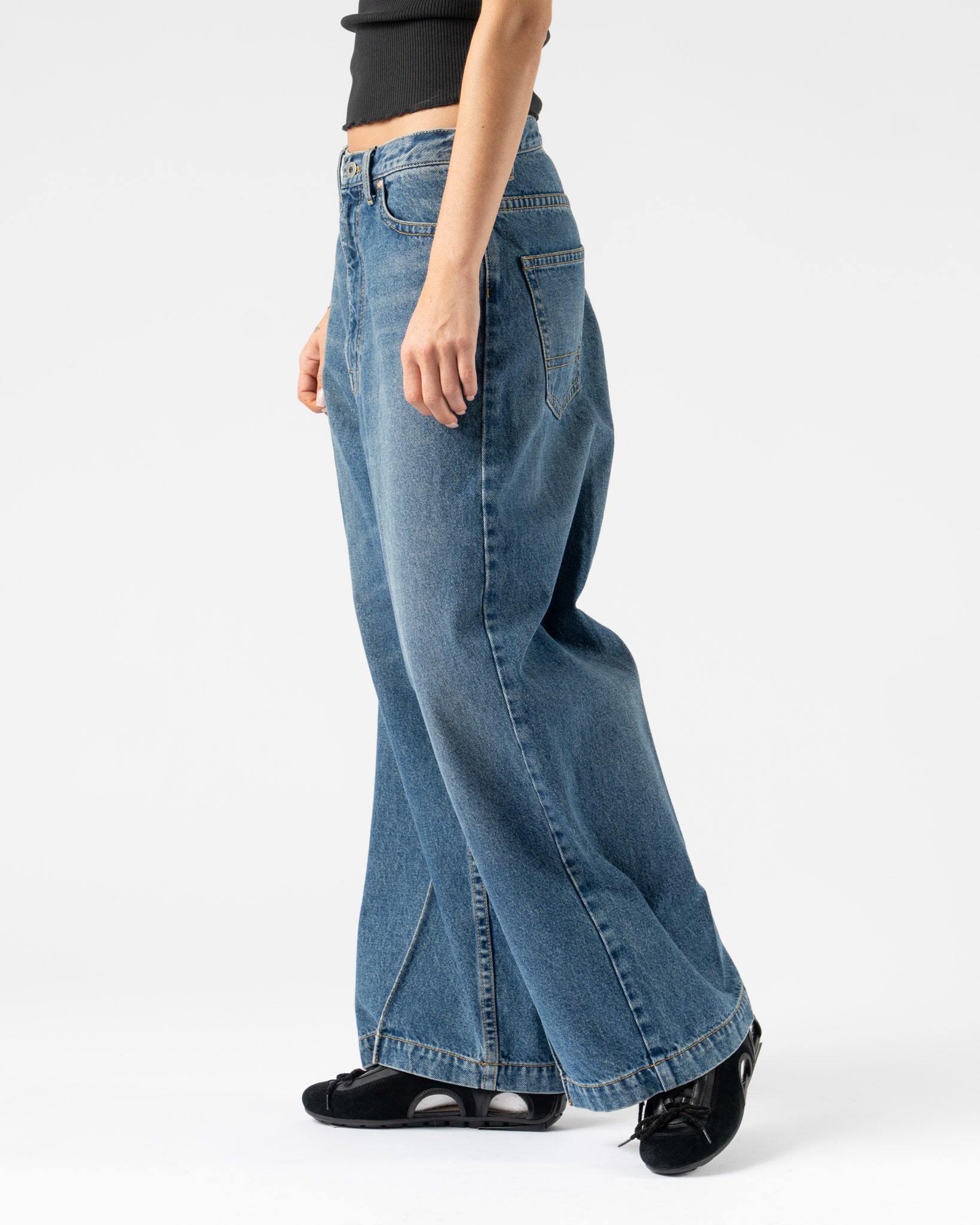 Rhodolirion 90'Loose Straight Pant in Indigo Denim