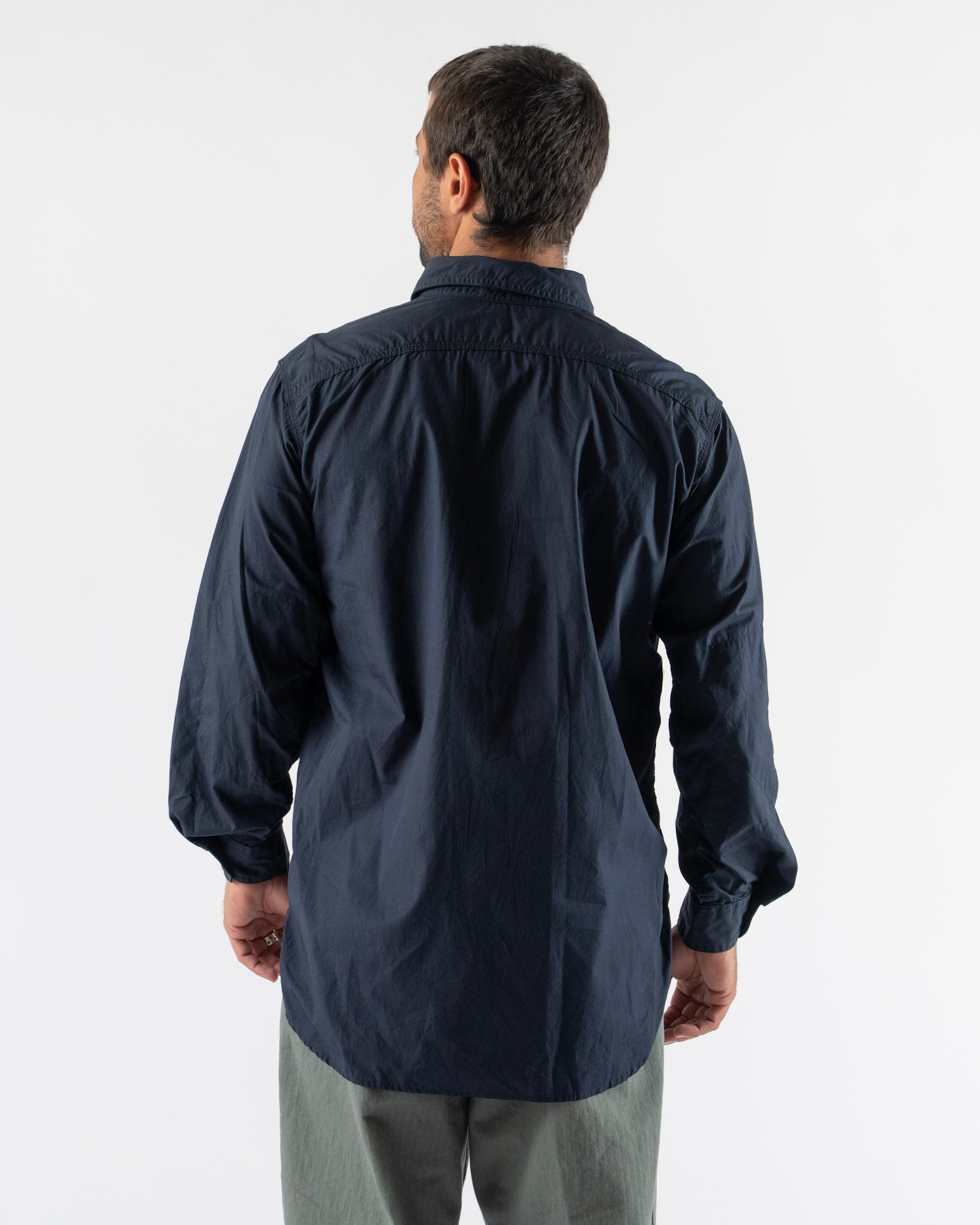 Engineered Garments Work Shirt in Navy Cotton Broadcloth