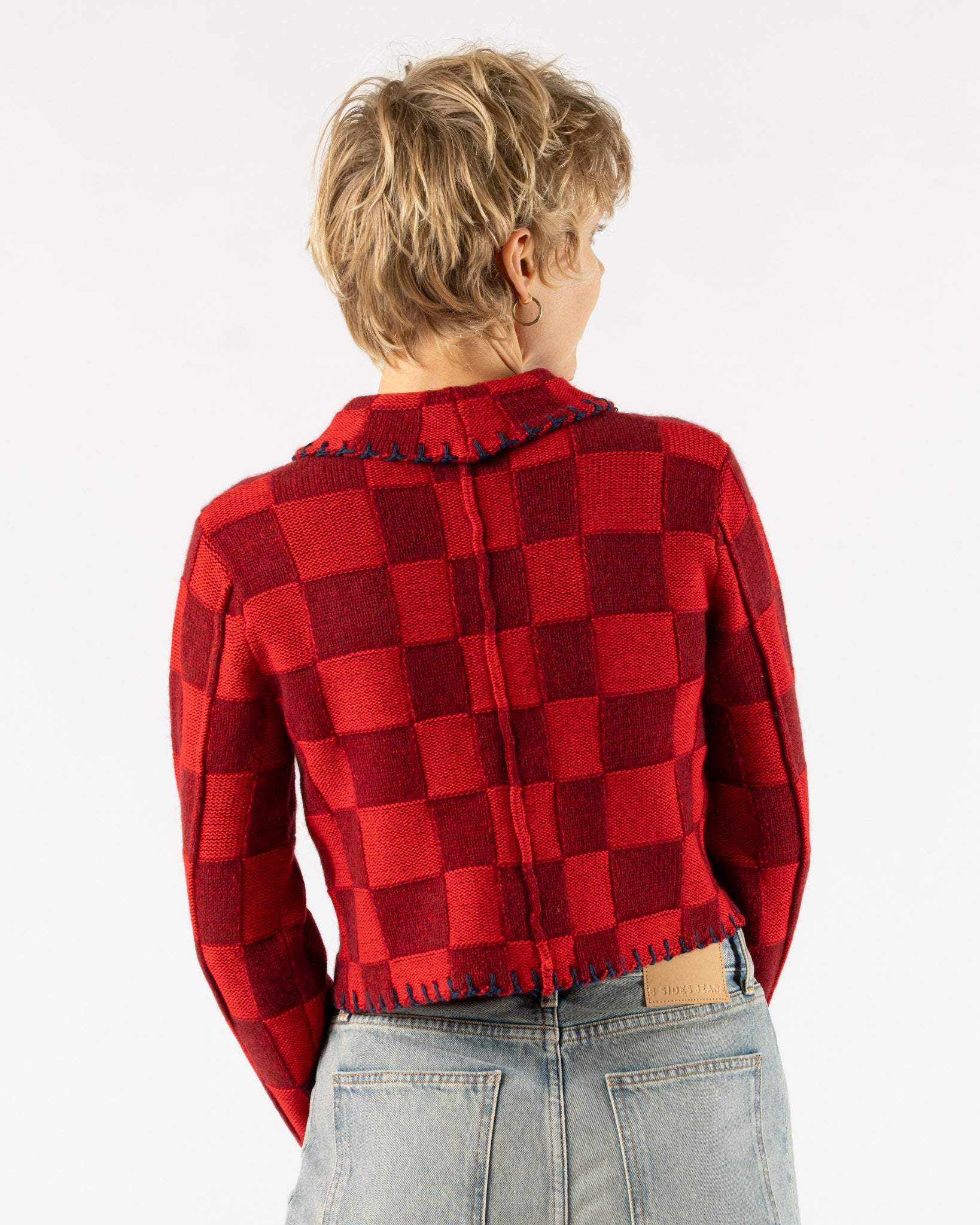 YanYan Fireworks Shrunken Work Jacket in Wine/Red