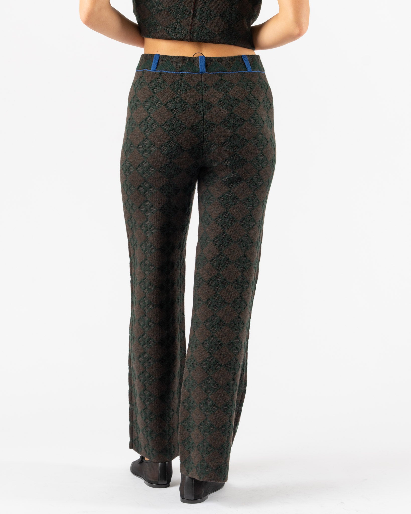 YanYan Argyle Pant in Brown/Green
