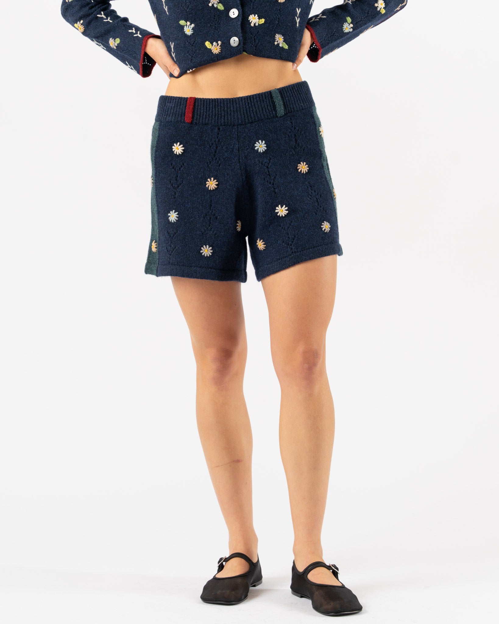 YanYan Daisy Box Short in Navy